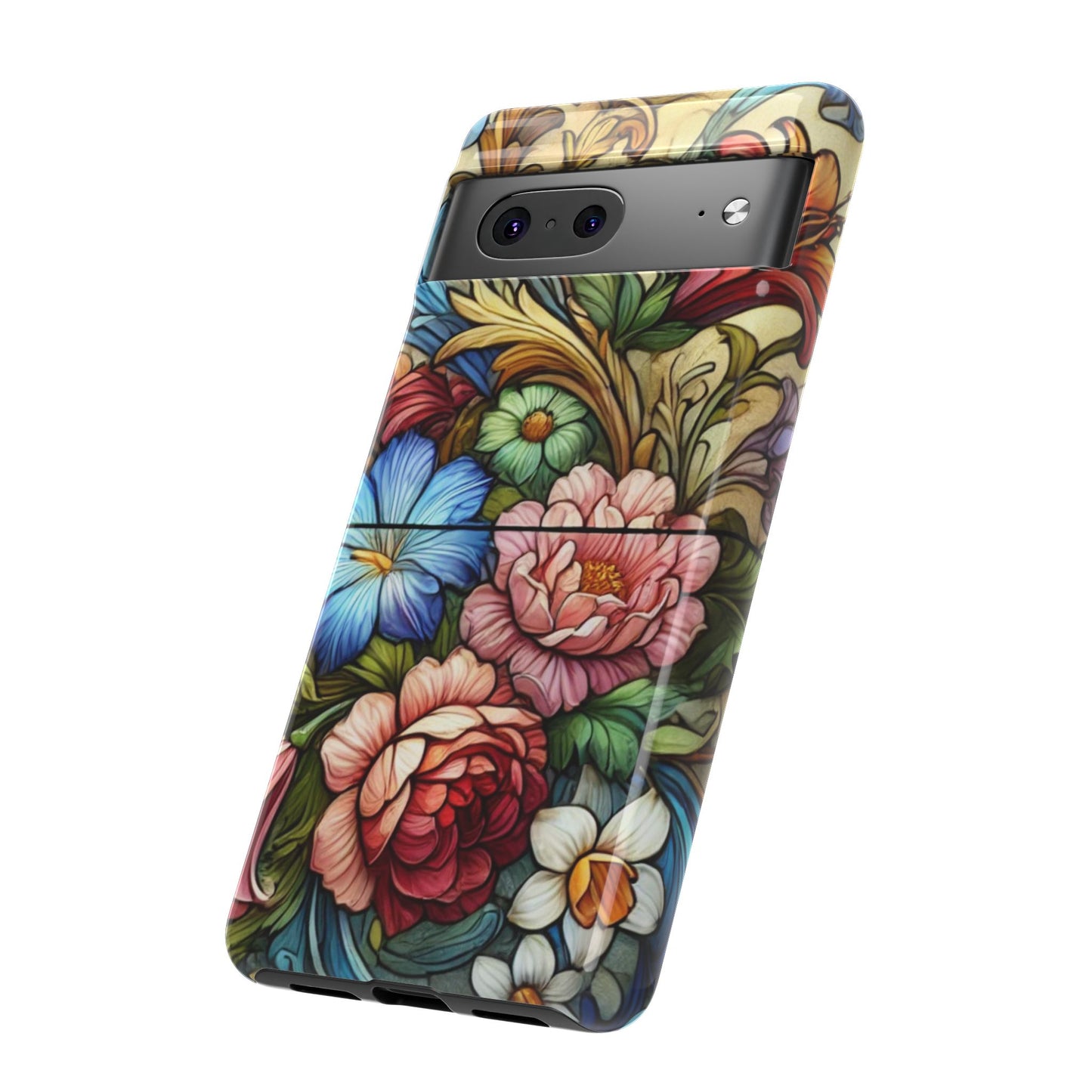 Floral Phone Case, Tough Cases with Colorful Floral Design, Gift for Her, Elegant Phone Cover, Spring Vibes, Unique Design