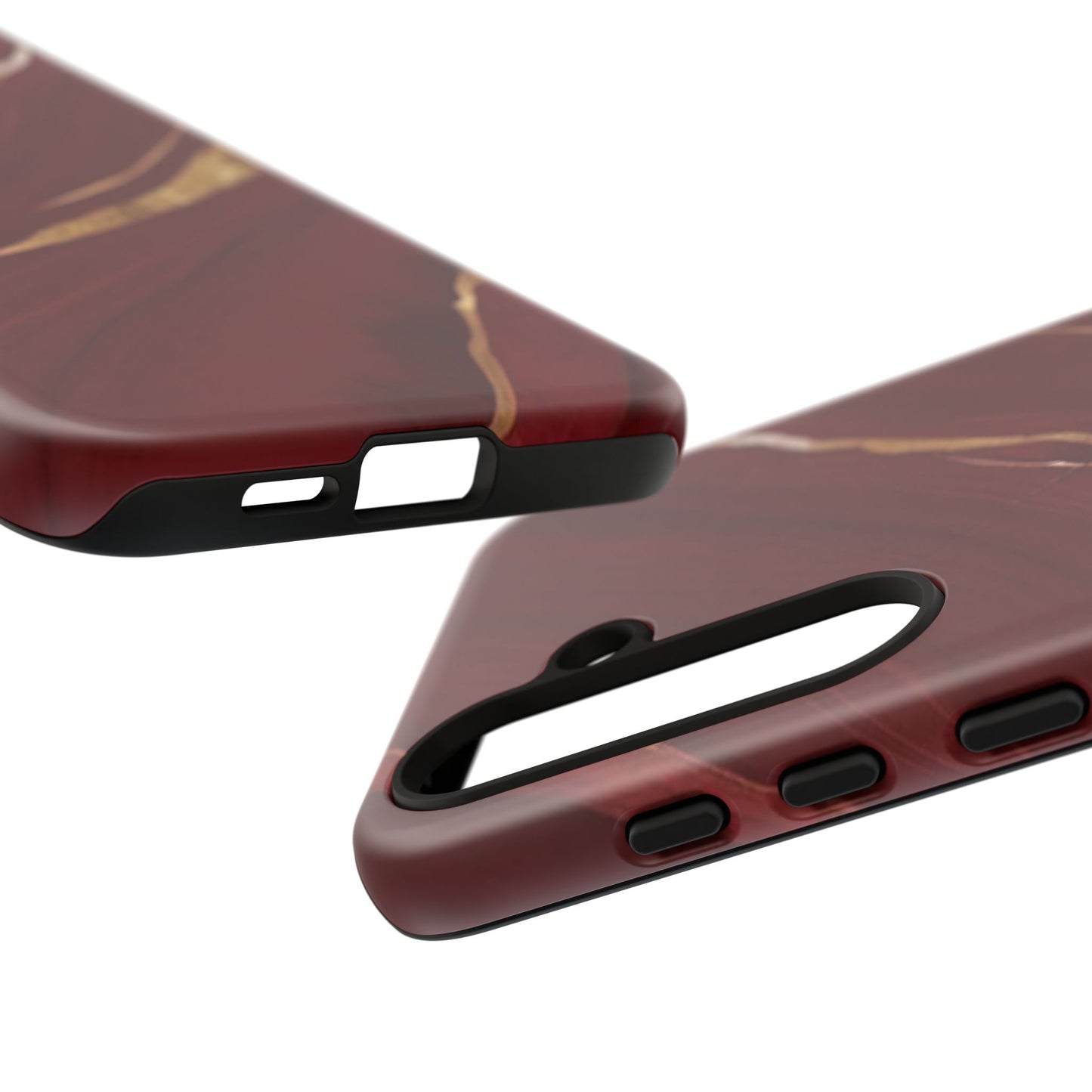 Elegant Red Marble Phone Case - Tough Cases, Stylish Phone Cover, Gift for Her, Luxe Cellphone Protection, Modern Accessories