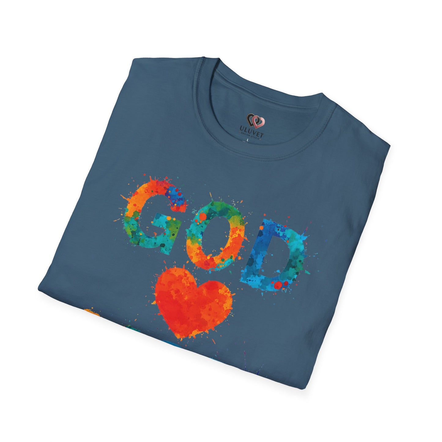 Colorful "God Loves You" Unisex T-Shirt, Inspirational Gift for Faith, Christian Apparel, Religious Tees, Everyday Wear, Uplifting Shirt