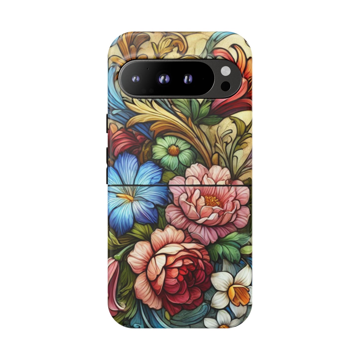 Floral Phone Case, Tough Cases with Colorful Floral Design, Gift for Her, Elegant Phone Cover, Spring Vibes, Unique Design