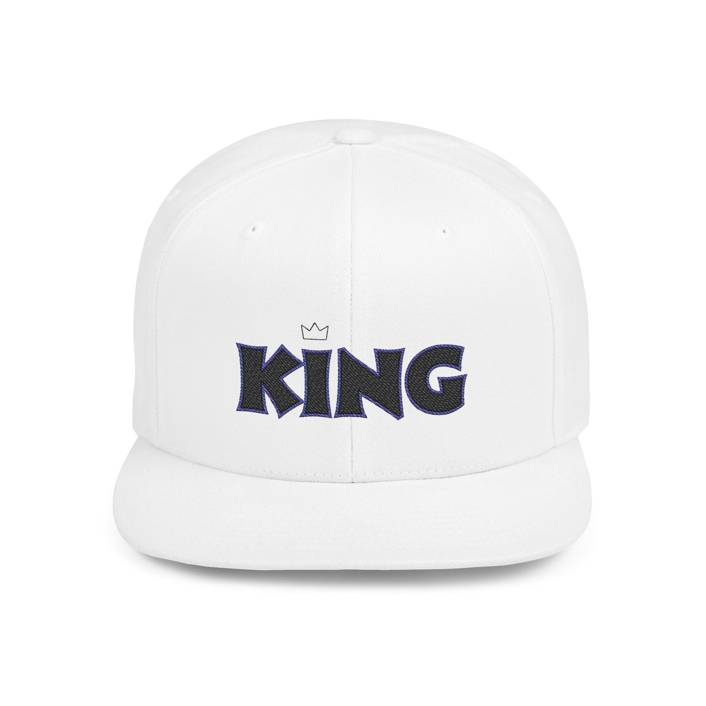 King Flat Bill Snapback Hat, Trendy Cap for Men, Streetwear Fashion, Gift for Him, Birthday or Father's Day Present