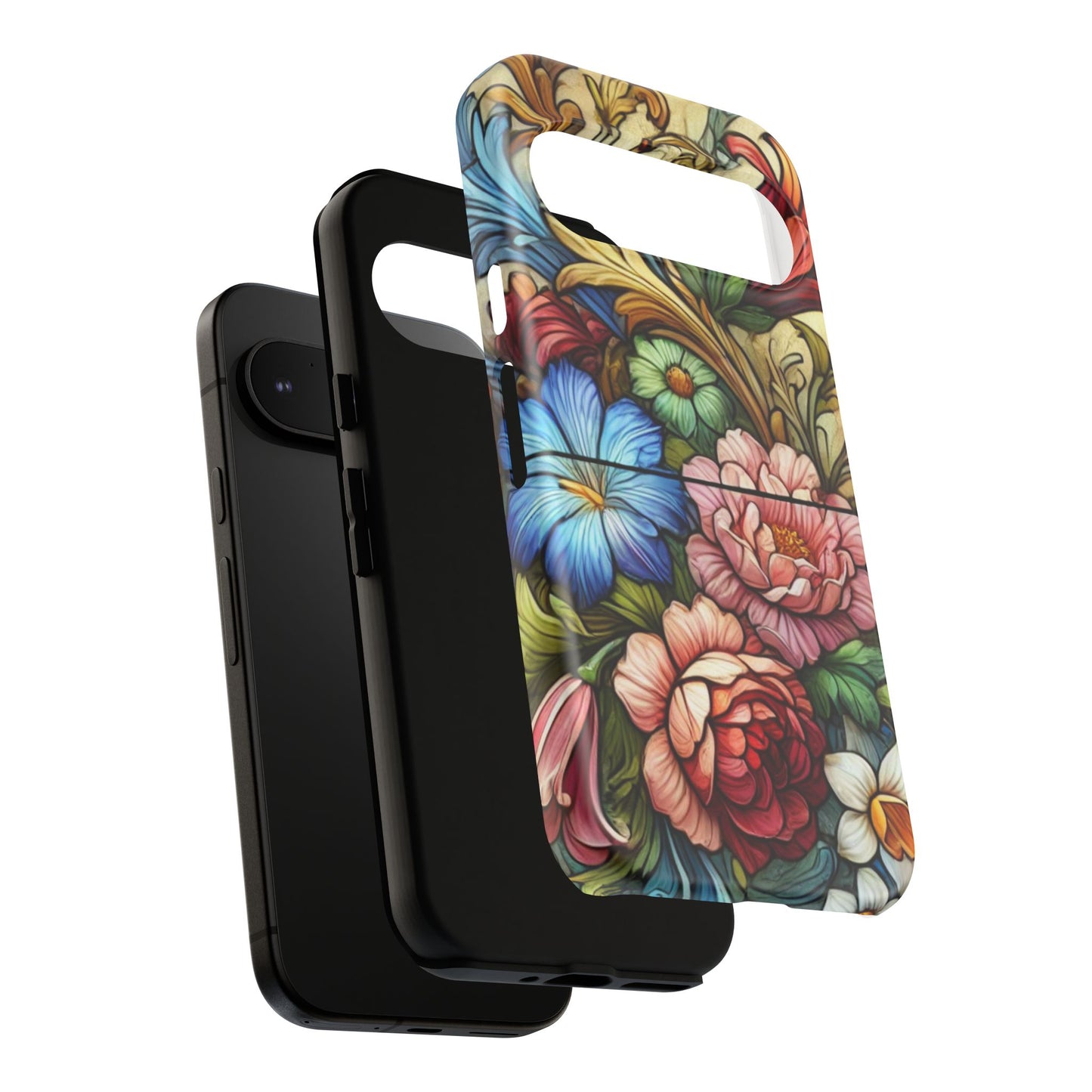 Floral Phone Case, Tough Cases with Colorful Floral Design, Gift for Her, Elegant Phone Cover, Spring Vibes, Unique Design