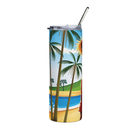 20oz Stainless Tumbler — Tropical Beach Guy Design