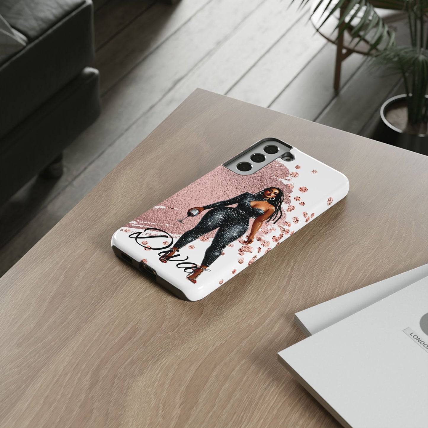 Glamorous Diva Cell Phone Case, Stylish Female Beauty Cover, Tough Cases for Women, Fabulous Girl Boss Accessories, Fashionable Lady Phone