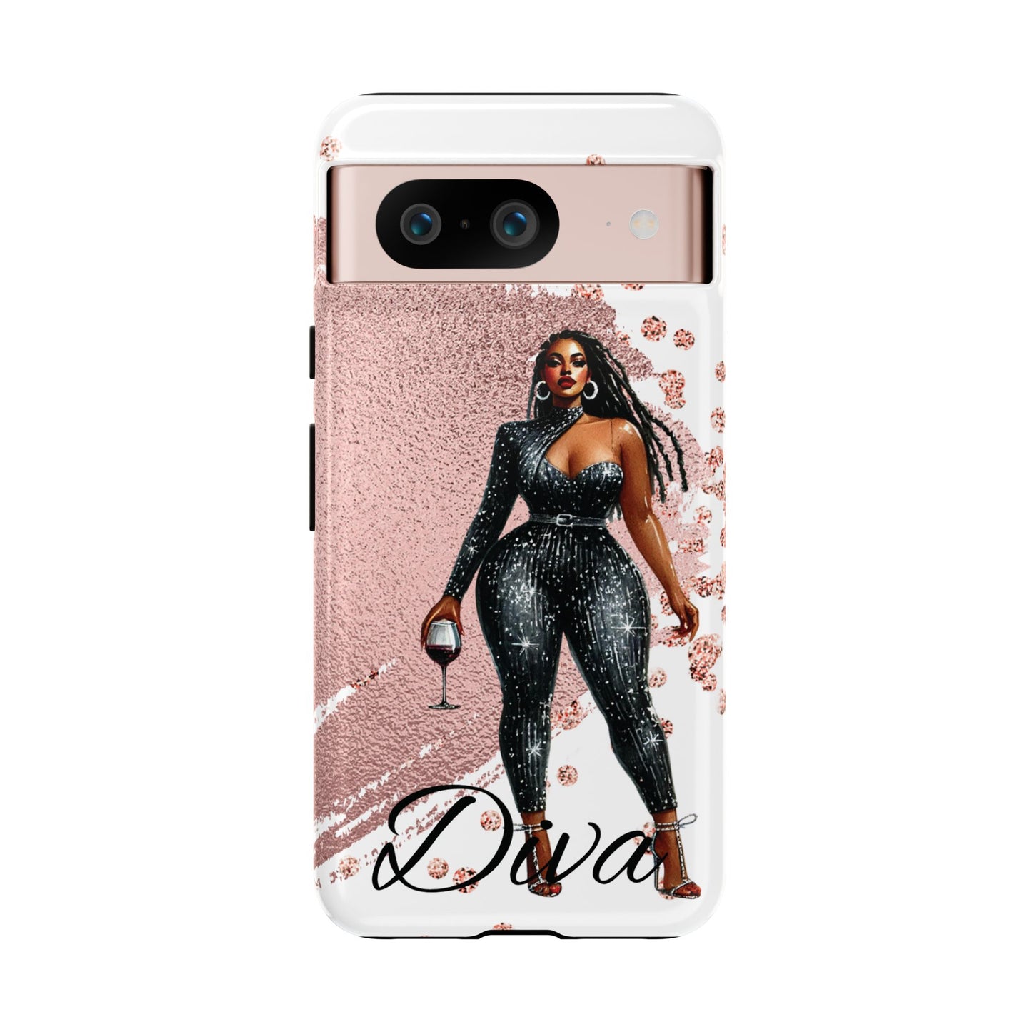 Glamorous Diva Cell Phone Case, Stylish Female Beauty Cover, Tough Cases for Women, Fabulous Girl Boss Accessories, Fashionable Lady Phone
