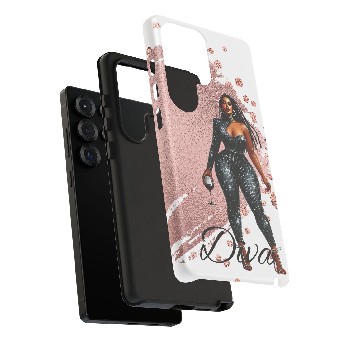 Glamorous Diva Cell Phone Case, Stylish Female Beauty Cover, Tough Cases for Women, Fabulous Girl Boss Accessories, Fashionable Lady Phone