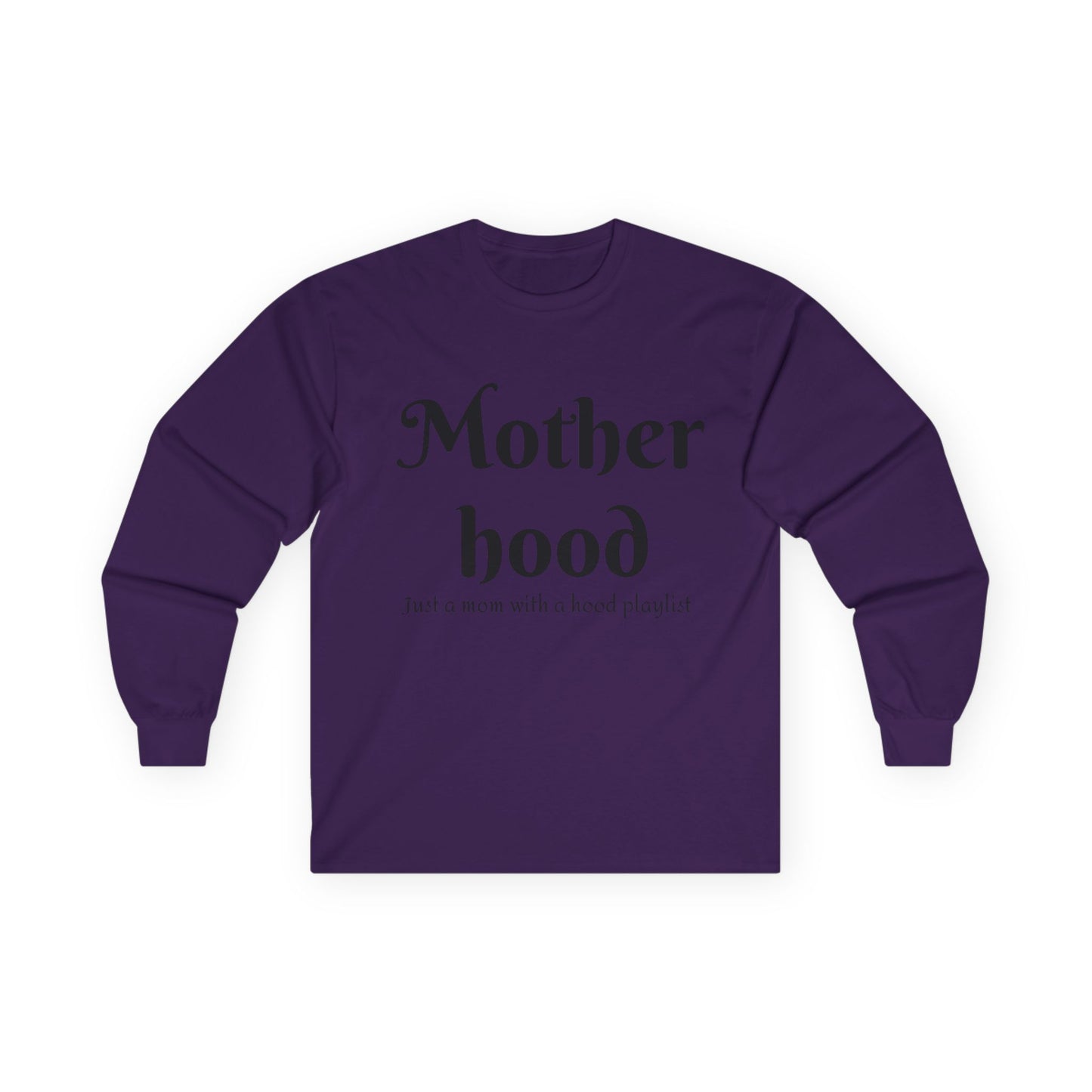 Motherhood Playlist Long Sleeve Tee, Gift for Moms, Casual Wear, Music Theme, Mother's Day Gift, Fun Family Shirt
