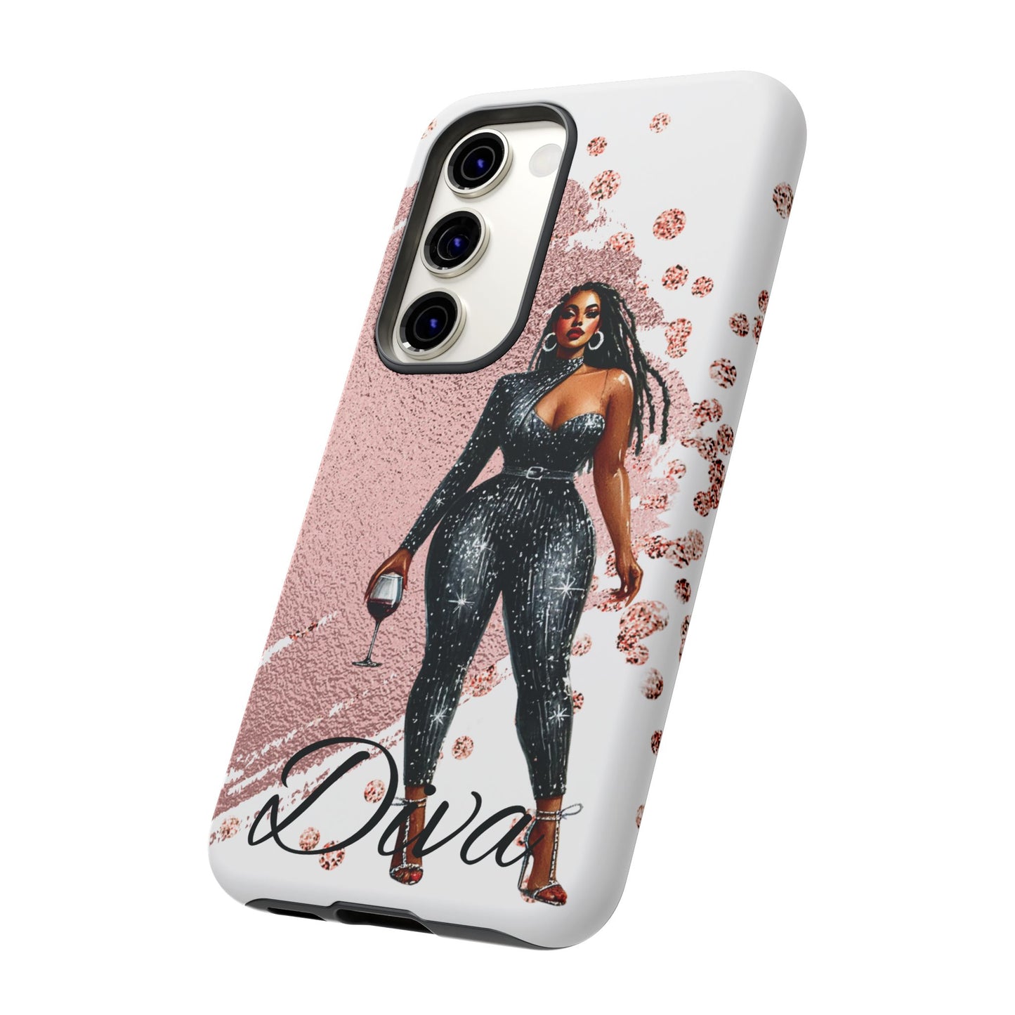 Glamorous Diva Cell Phone Case, Stylish Female Beauty Cover, Tough Cases for Women, Fabulous Girl Boss Accessories, Fashionable Lady Phone