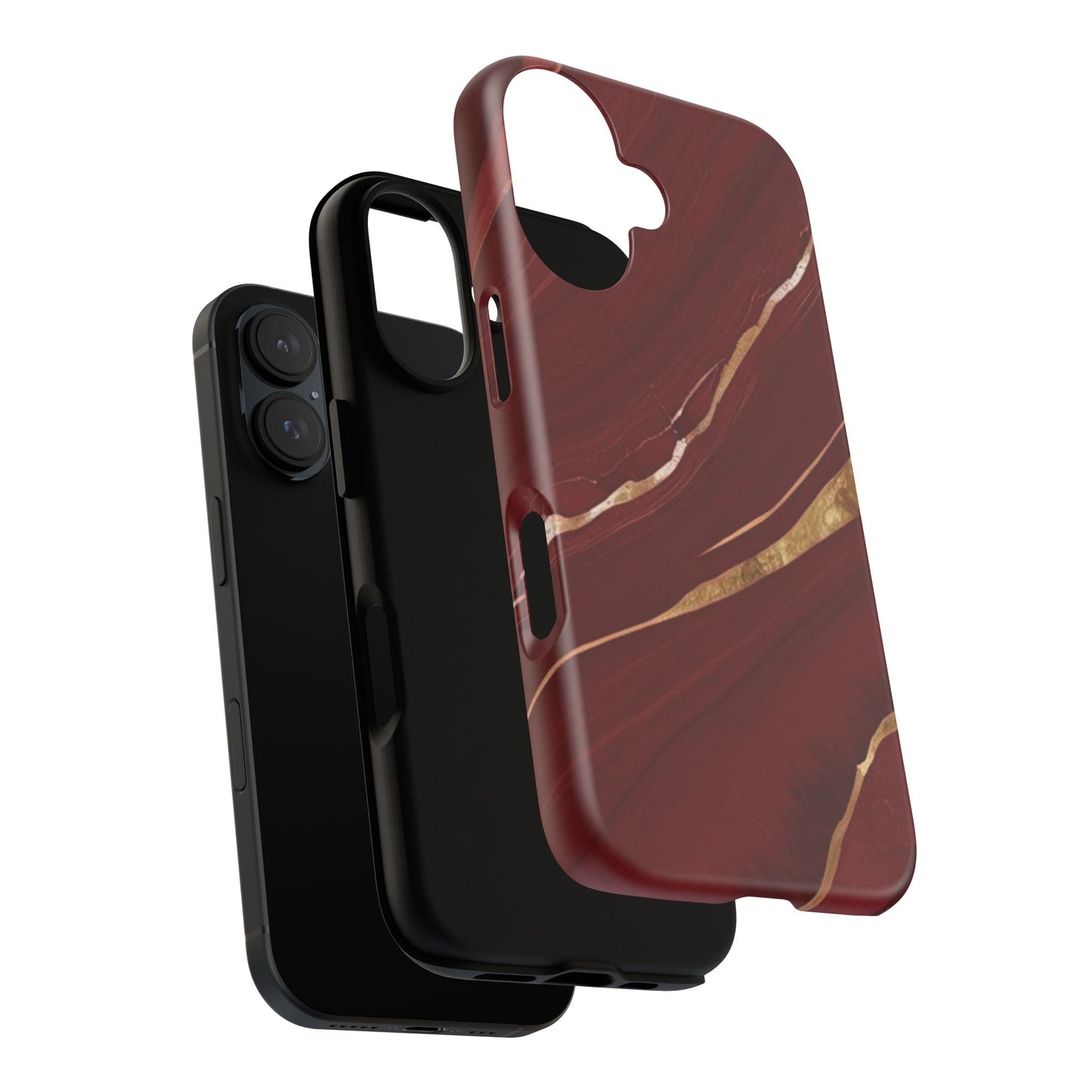 Elegant Red Marble Phone Case - Tough Cases, Stylish Phone Cover, Gift for Her, Luxe Cellphone Protection, Modern Accessories