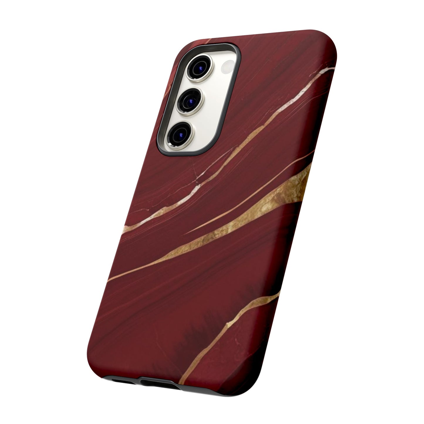 Elegant Red Marble Phone Case - Tough Cases, Stylish Phone Cover, Gift for Her, Luxe Cellphone Protection, Modern Accessories