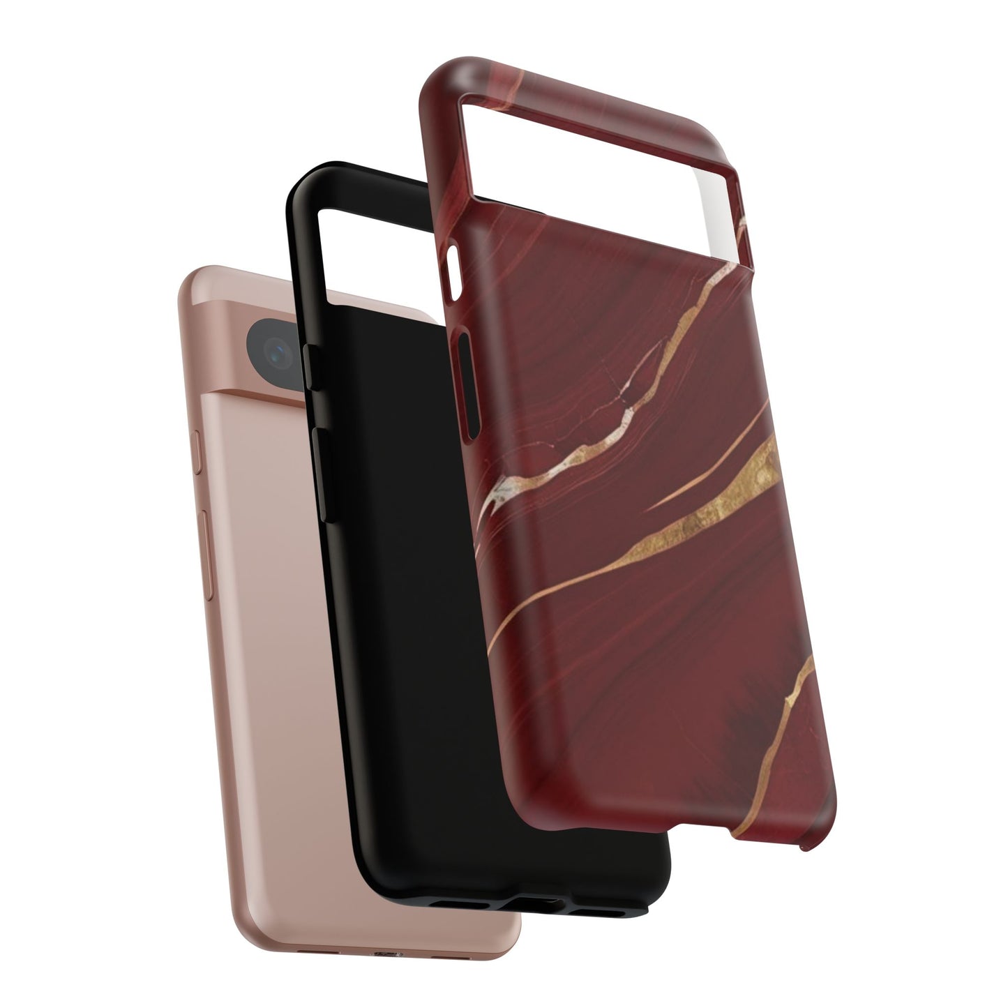 Elegant Red Marble Phone Case - Tough Cases, Stylish Phone Cover, Gift for Her, Luxe Cellphone Protection, Modern Accessories