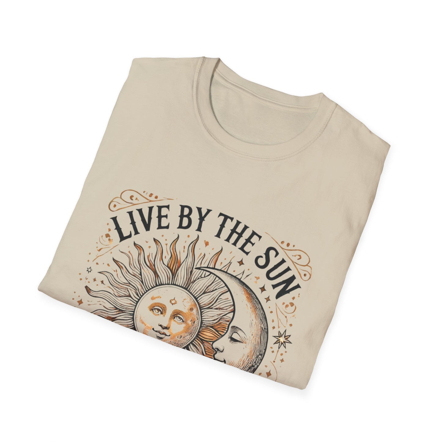 Celestial Quote T-Shirt, Unisex Softstyle T-Shirt, Sun and Moon Graphic Tee, Boho Style T-Shirt, Astrology Lovers Gift, Nature Lover Apparel
