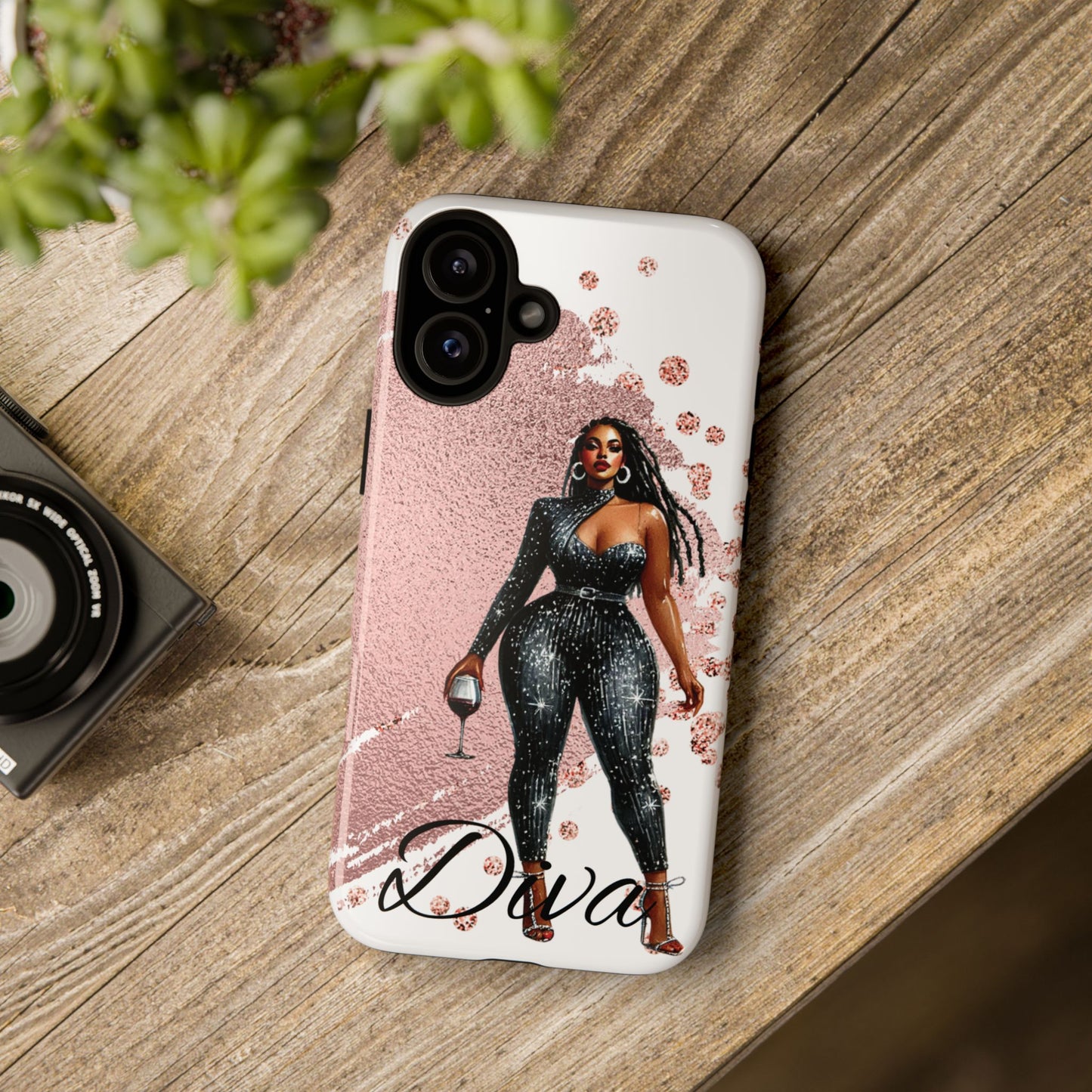 Glamorous Diva Cell Phone Case, Stylish Female Beauty Cover, Tough Cases for Women, Fabulous Girl Boss Accessories, Fashionable Lady Phone