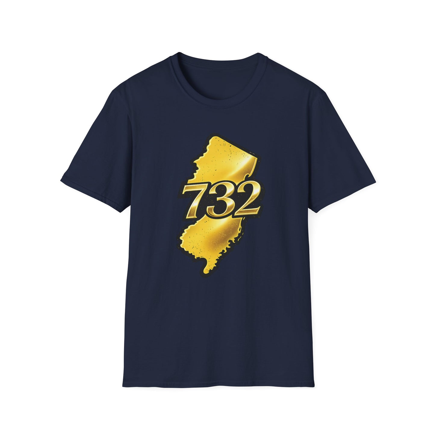732 New Jersey Map T-Shirt — Gold State Pride Tee