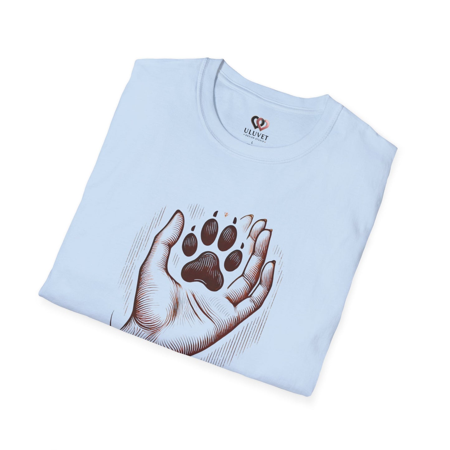 Paw Print Hand Unisex T-Shirt, Pet Lover Gift, Animal Rescue Shirt, Dog Mom Dad Apparel, Birthday, Adoption Day, Casual Wear
