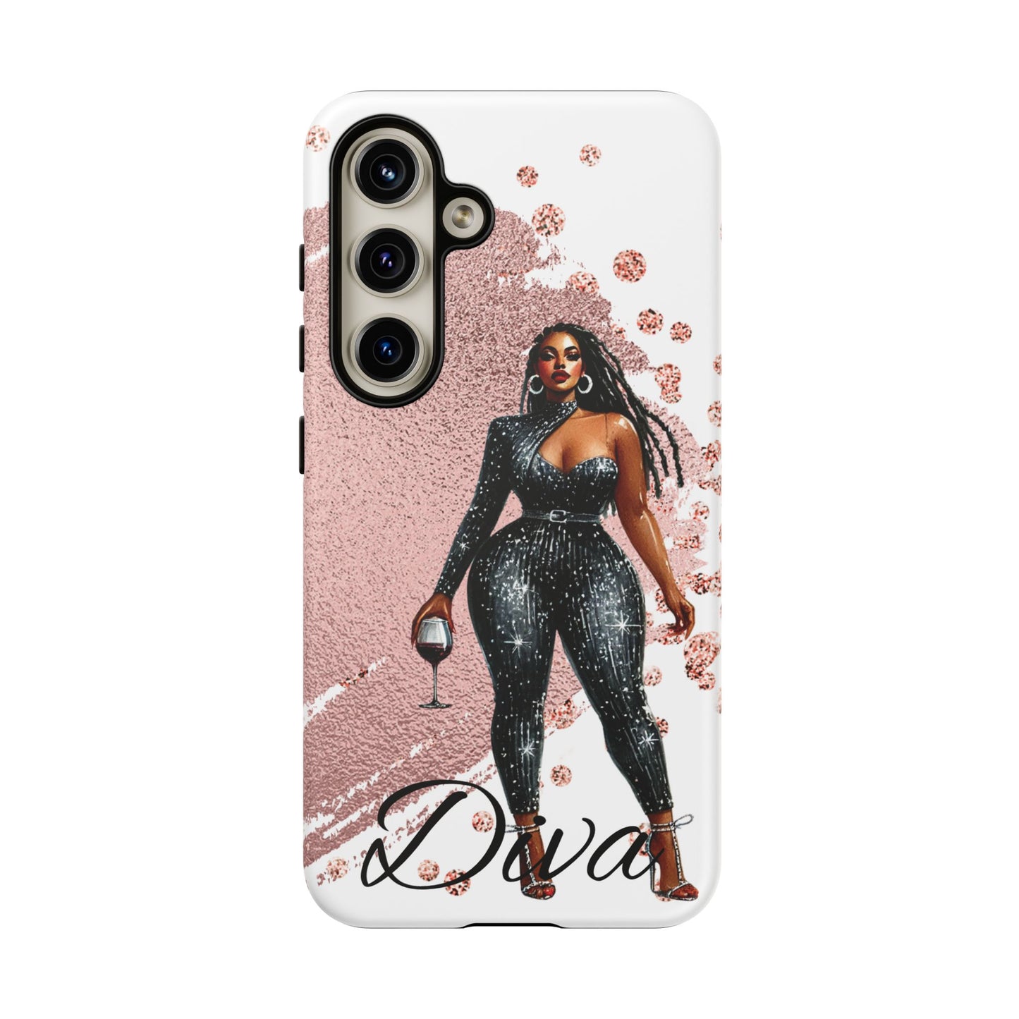 Glamorous Diva Cell Phone Case, Stylish Female Beauty Cover, Tough Cases for Women, Fabulous Girl Boss Accessories, Fashionable Lady Phone