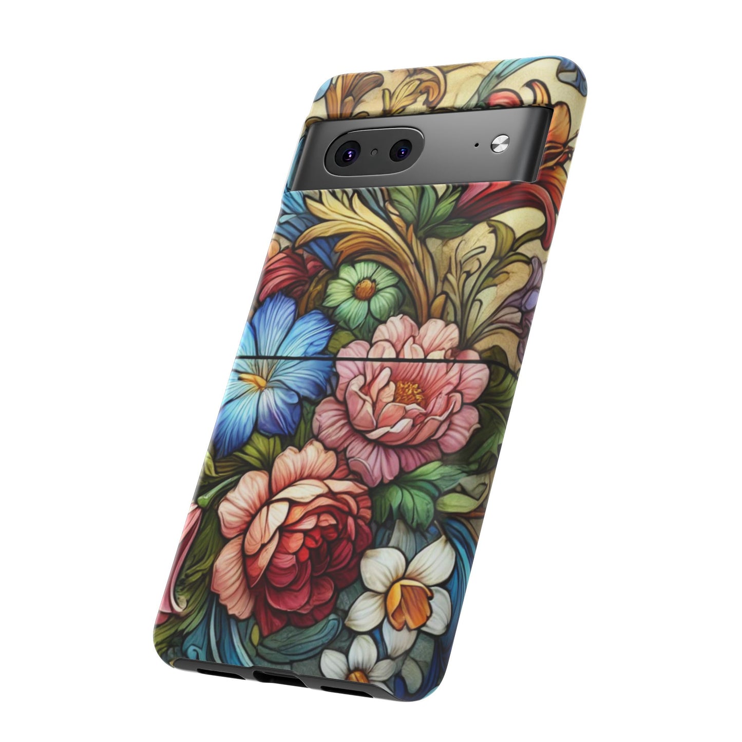Floral Phone Case, Tough Cases with Colorful Floral Design, Gift for Her, Elegant Phone Cover, Spring Vibes, Unique Design