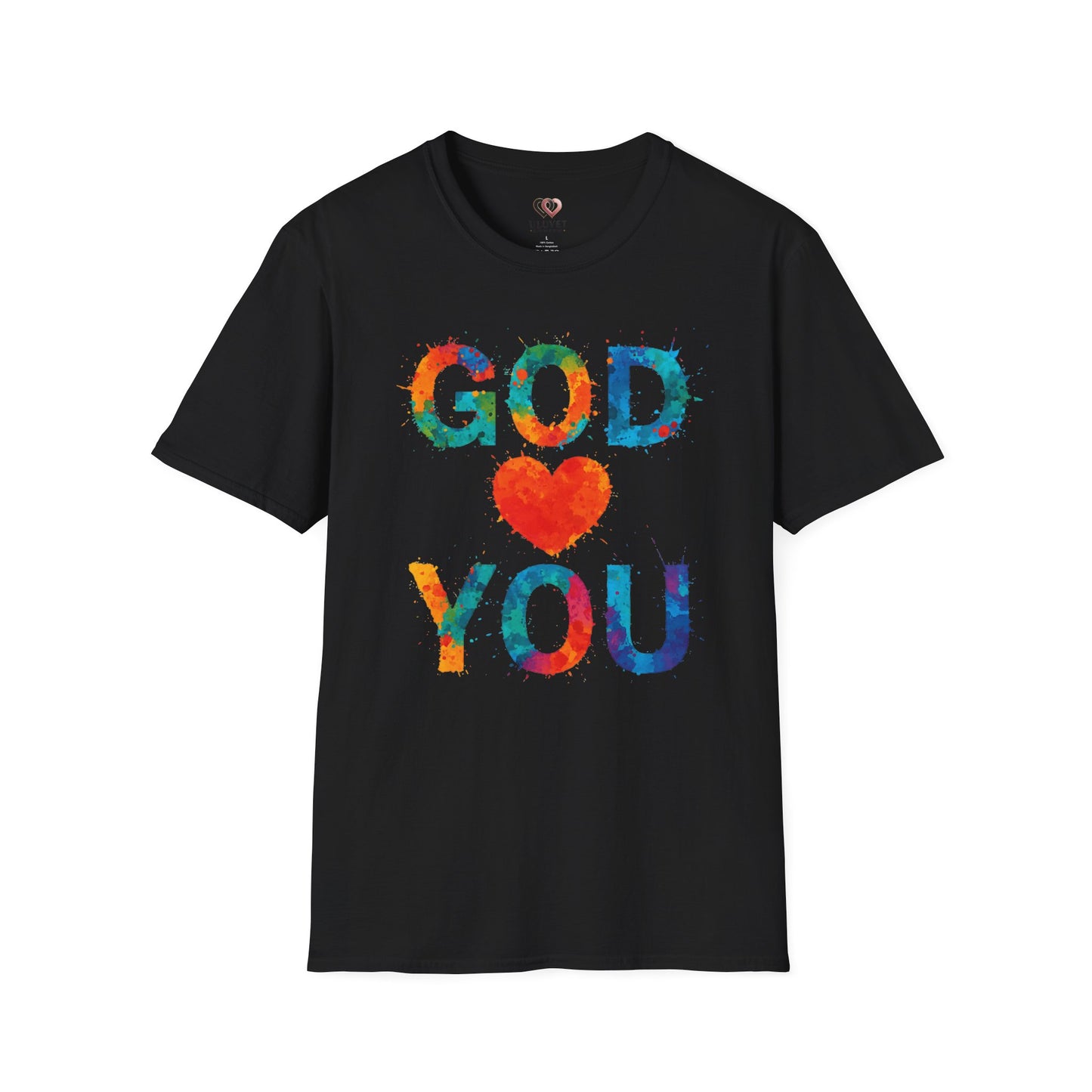 Colorful "God Loves You" Unisex T-Shirt, Inspirational Gift for Faith, Christian Apparel, Religious Tees, Everyday Wear, Uplifting Shirt