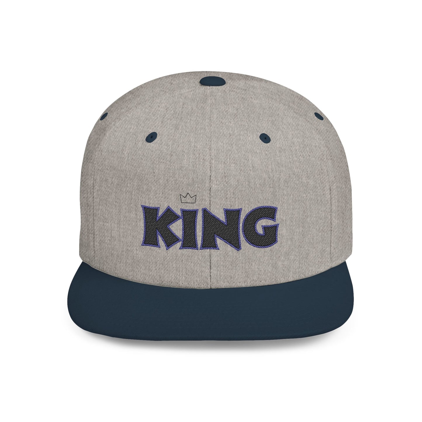 King Flat Bill Snapback Hat, Trendy Cap for Men, Streetwear Fashion, Gift for Him, Birthday or Father's Day Present