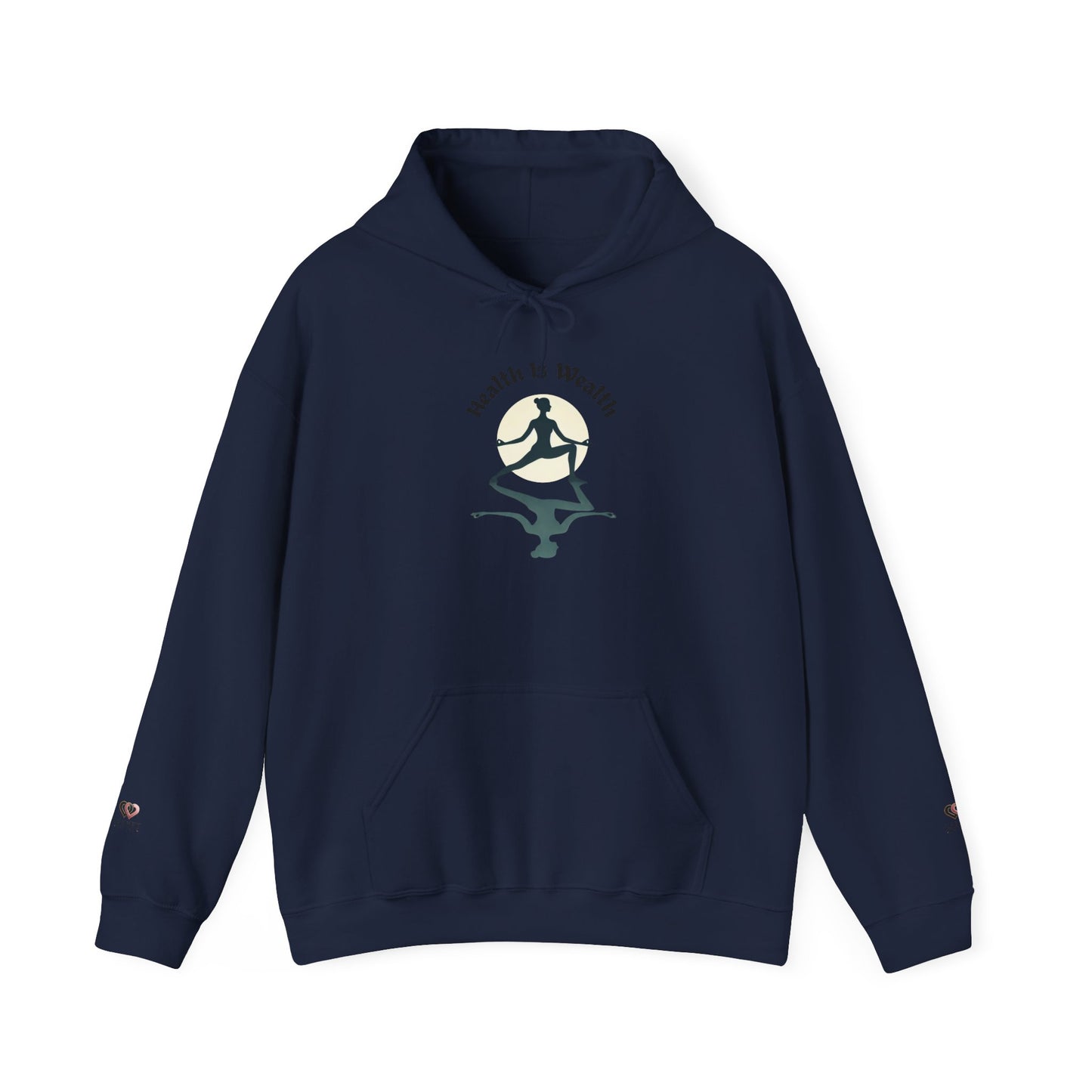 Health is Wealth Unisex Hooded Sweatshirt | Motivational Sweatshirt for Fitness Lovers, Inspirational Hoodie, Cozy Gift, Wellness Apparel