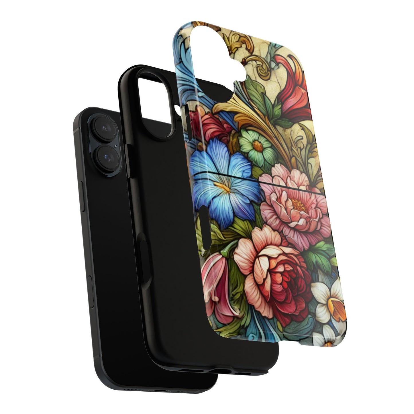 Floral Phone Case, Tough Cases with Colorful Floral Design, Gift for Her, Elegant Phone Cover, Spring Vibes, Unique Design