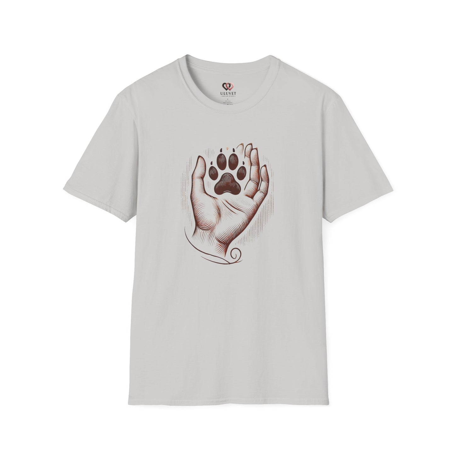 Paw Print Hand Unisex T-Shirt, Pet Lover Gift, Animal Rescue Shirt, Dog Mom Dad Apparel, Birthday, Adoption Day, Casual Wear