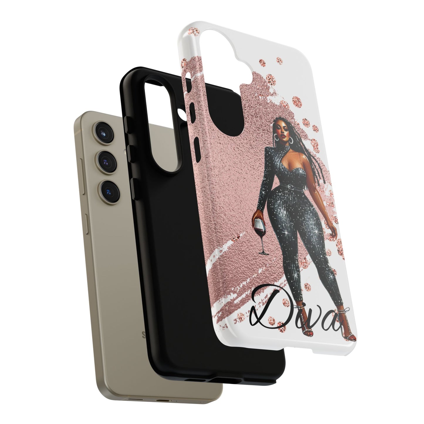 Glamorous Diva Cell Phone Case, Stylish Female Beauty Cover, Tough Cases for Women, Fabulous Girl Boss Accessories, Fashionable Lady Phone