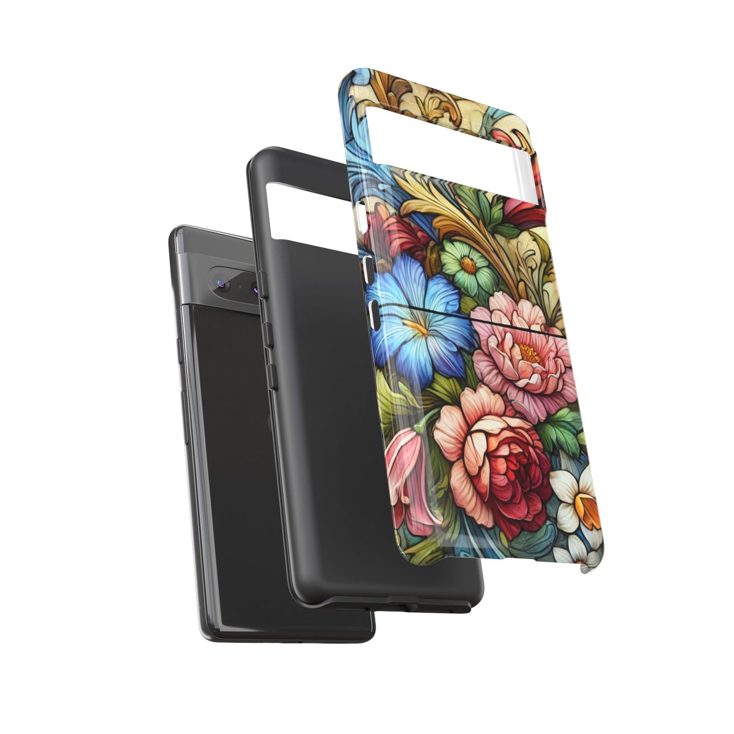 Floral Phone Case, Tough Cases with Colorful Floral Design, Gift for Her, Elegant Phone Cover, Spring Vibes, Unique Design