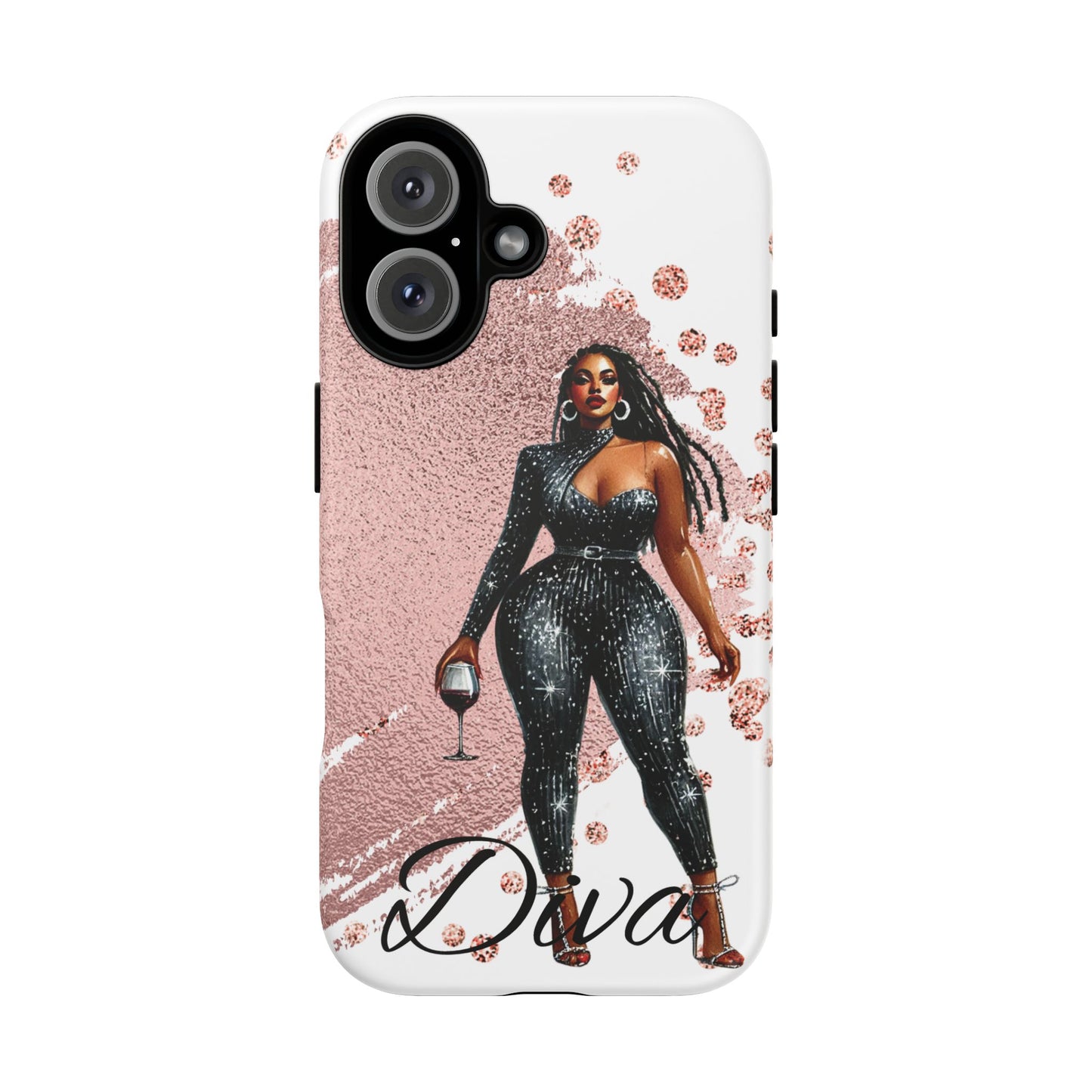 Glamorous Diva Cell Phone Case, Stylish Female Beauty Cover, Tough Cases for Women, Fabulous Girl Boss Accessories, Fashionable Lady Phone