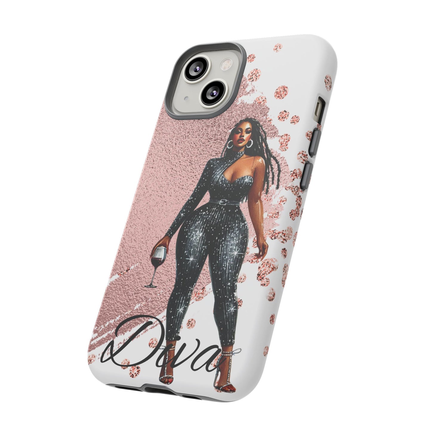 Glamorous Diva Cell Phone Case, Stylish Female Beauty Cover, Tough Cases for Women, Fabulous Girl Boss Accessories, Fashionable Lady Phone