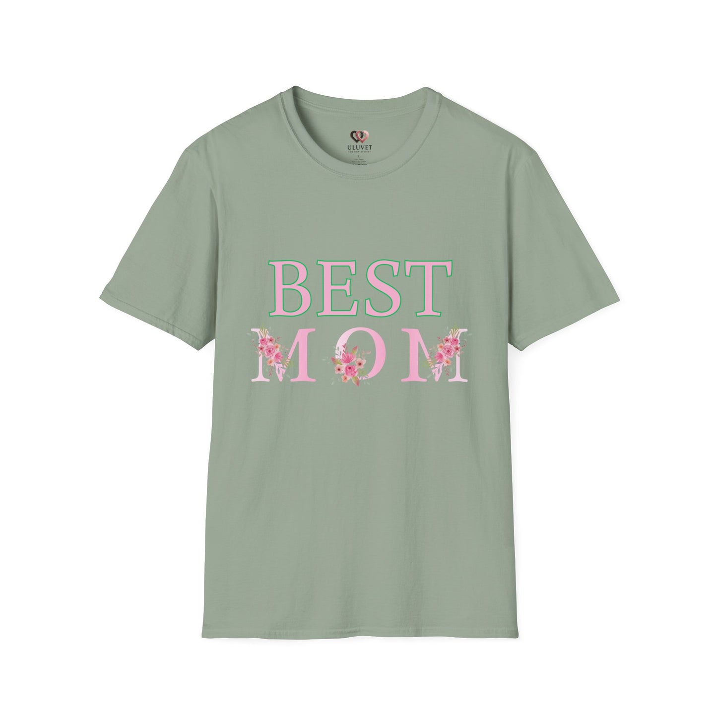 Best Mom Unisex Softstyle T-Shirt | Perfect Gift for Mother's Day, Birthday, Casual Wear, Floral Design, Family Gatherings