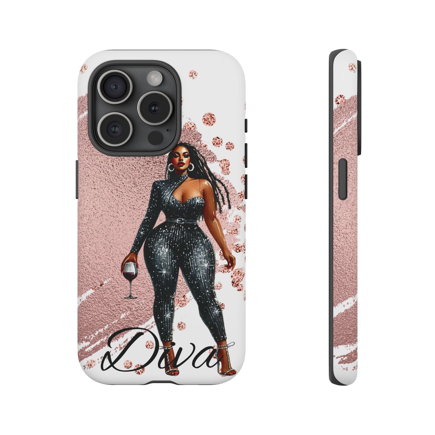 Glamorous Diva Cell Phone Case, Stylish Female Beauty Cover, Tough Cases for Women, Fabulous Girl Boss Accessories, Fashionable Lady Phone