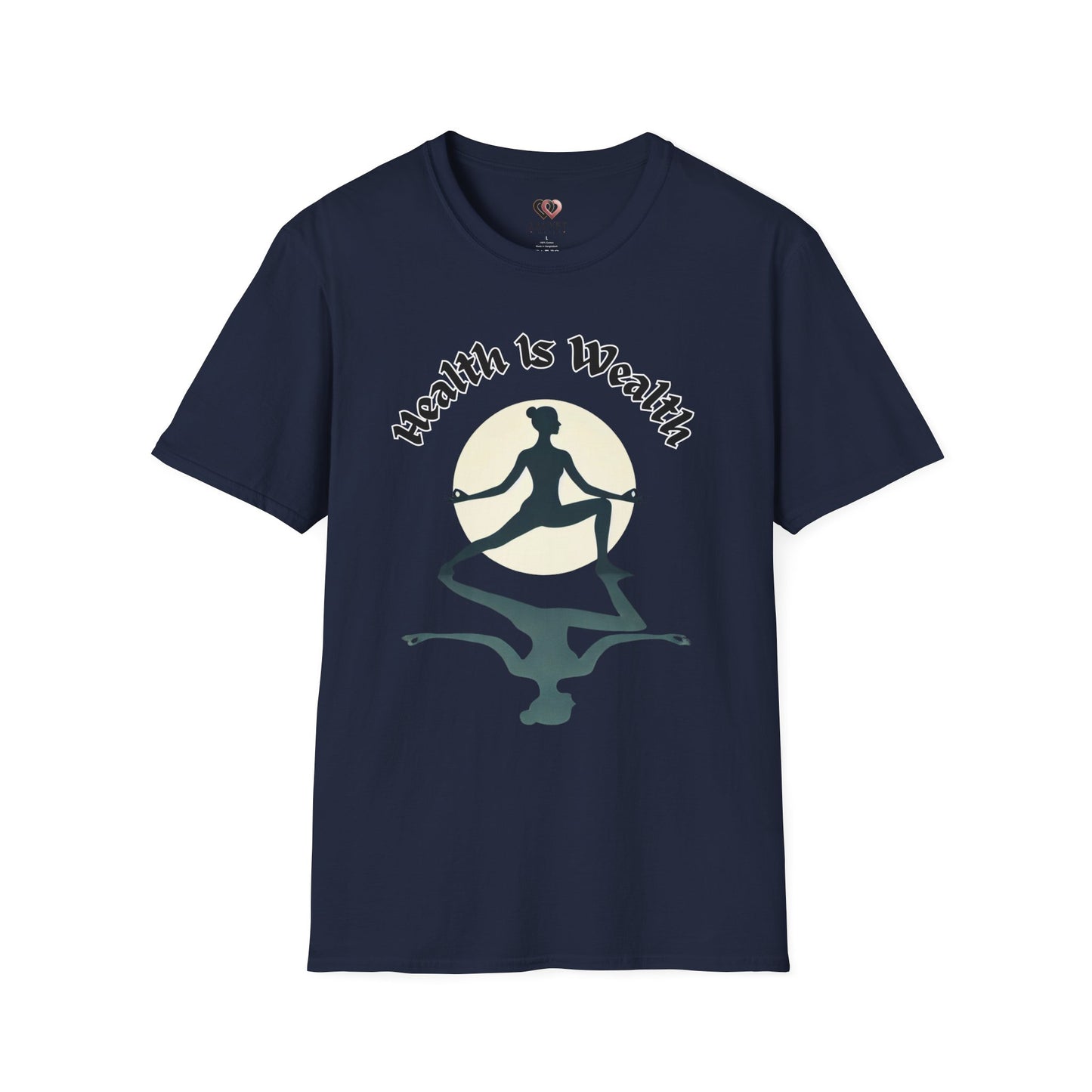 Mindfulness T-Shirt: Health Is Wealth, Yoga Apparel, Unisex Yoga Shirt, Wellness Gift, Motivational Tee, Self-Care Clothing