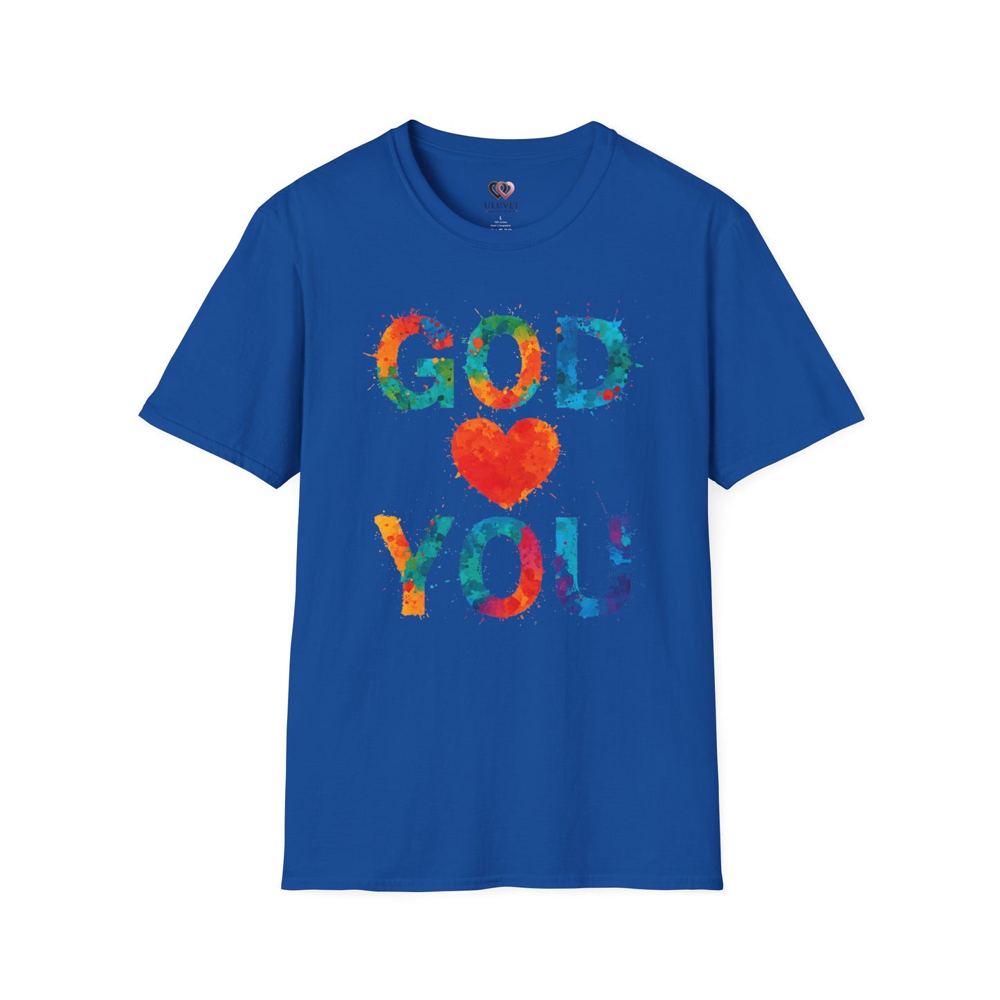Colorful "God Loves You" Unisex T-Shirt, Inspirational Gift for Faith, Christian Apparel, Religious Tees, Everyday Wear, Uplifting Shirt