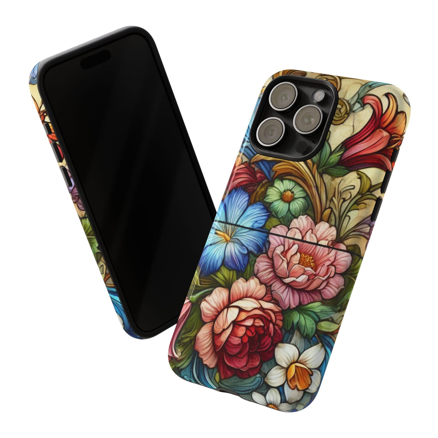 Floral Phone Case, Tough Cases with Colorful Floral Design, Gift for Her, Elegant Phone Cover, Spring Vibes, Unique Design