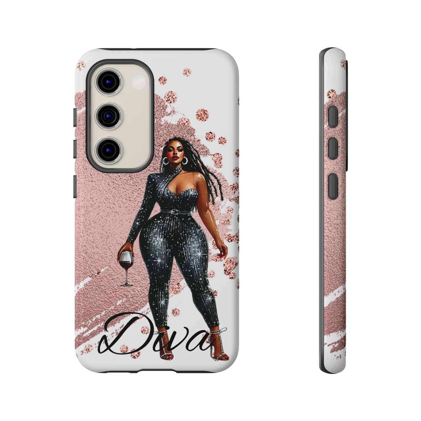 Glamorous Diva Cell Phone Case, Stylish Female Beauty Cover, Tough Cases for Women, Fabulous Girl Boss Accessories, Fashionable Lady Phone