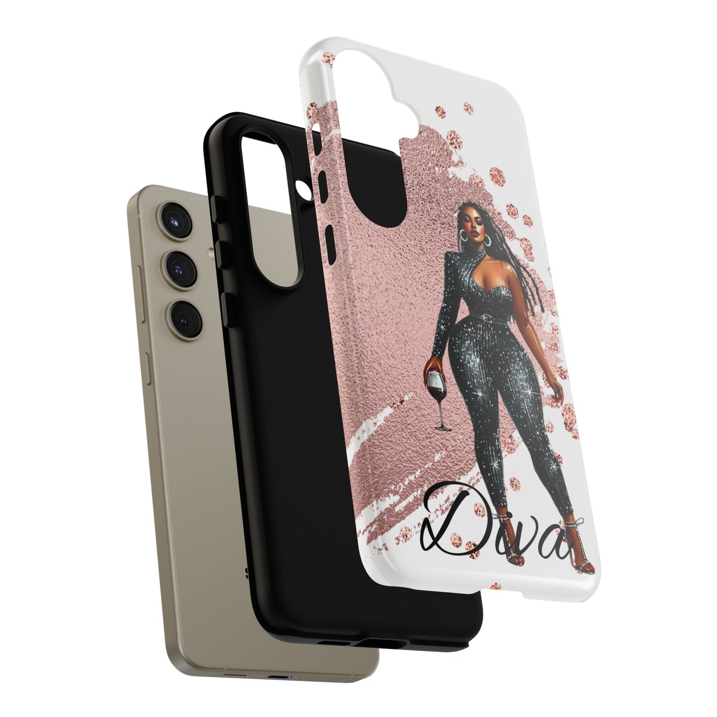 Glamorous Diva Cell Phone Case, Stylish Female Beauty Cover, Tough Cases for Women, Fabulous Girl Boss Accessories, Fashionable Lady Phone