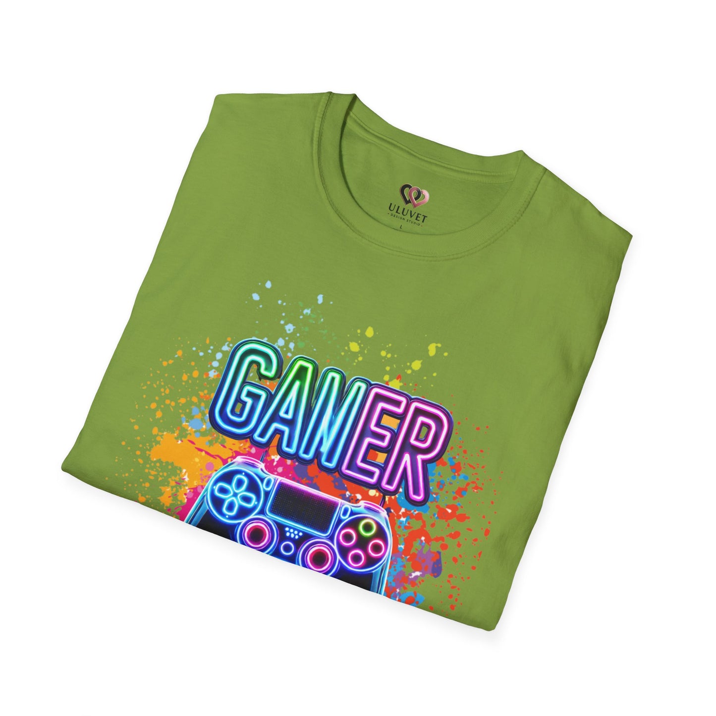 Gamer T-Shirt, Unisex Softstyle Tee, Fun Colors, Gamer Shirt, Gaming Tee, Video Game Tshirt, Casual Gamer Apparel
