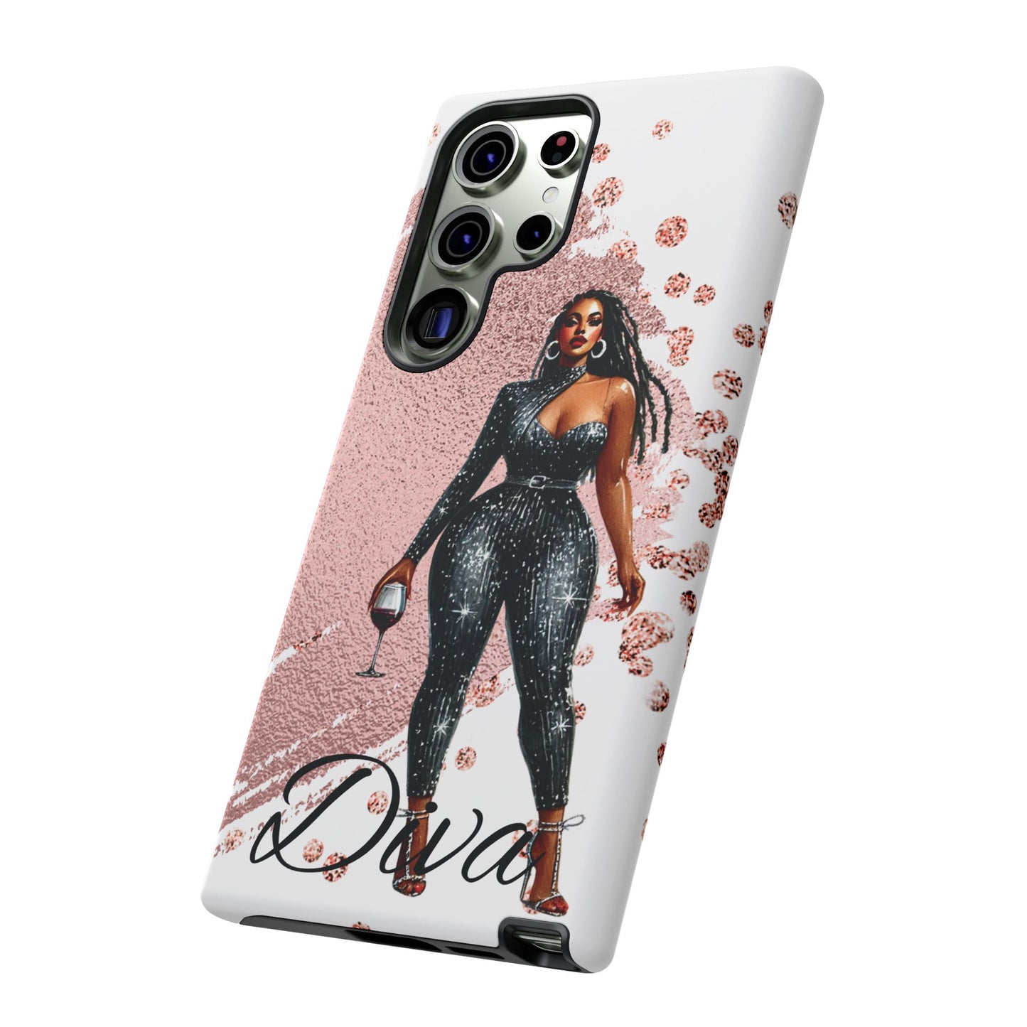 Glamorous Diva Cell Phone Case, Stylish Female Beauty Cover, Tough Cases for Women, Fabulous Girl Boss Accessories, Fashionable Lady Phone
