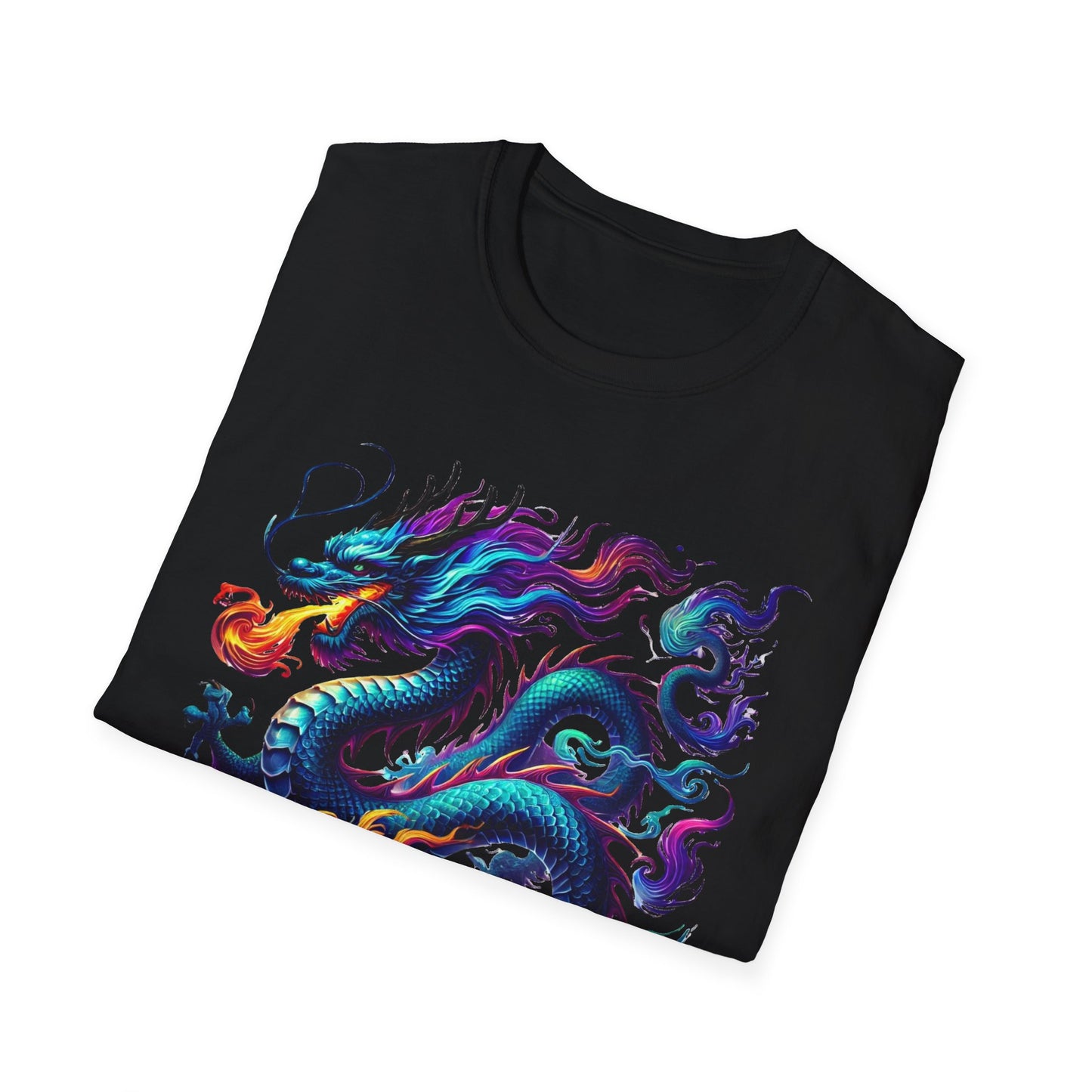 Dragon Graphic T-Shirt, Unisex Softstyle Tee, Art Shirt, Gift for Him, Gift for Her, Casual Wear, Festival Fashion