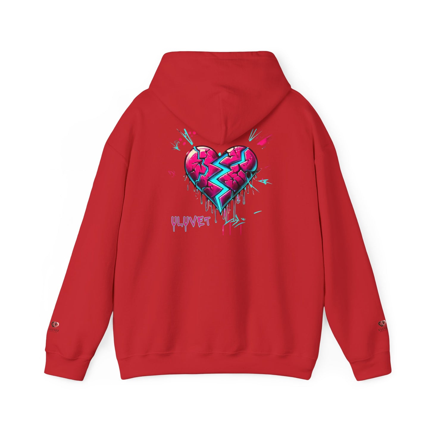 Heartbreak Graffiti Hooded Sweatshirt, Unisex Hoodie, Streetwear Fashion, Gift for Him, Her, Valentine's Day, Trendy Casual Wear