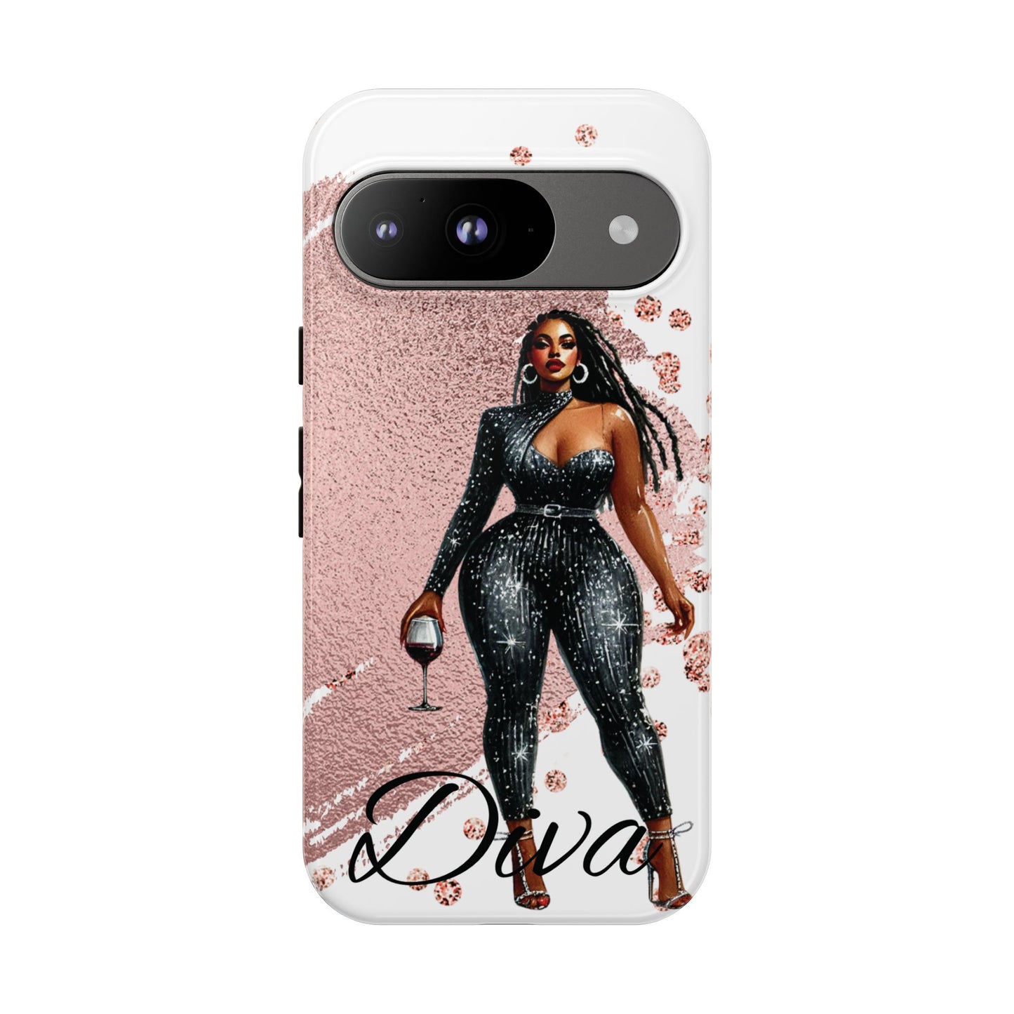 Glamorous Diva Cell Phone Case, Stylish Female Beauty Cover, Tough Cases for Women, Fabulous Girl Boss Accessories, Fashionable Lady Phone