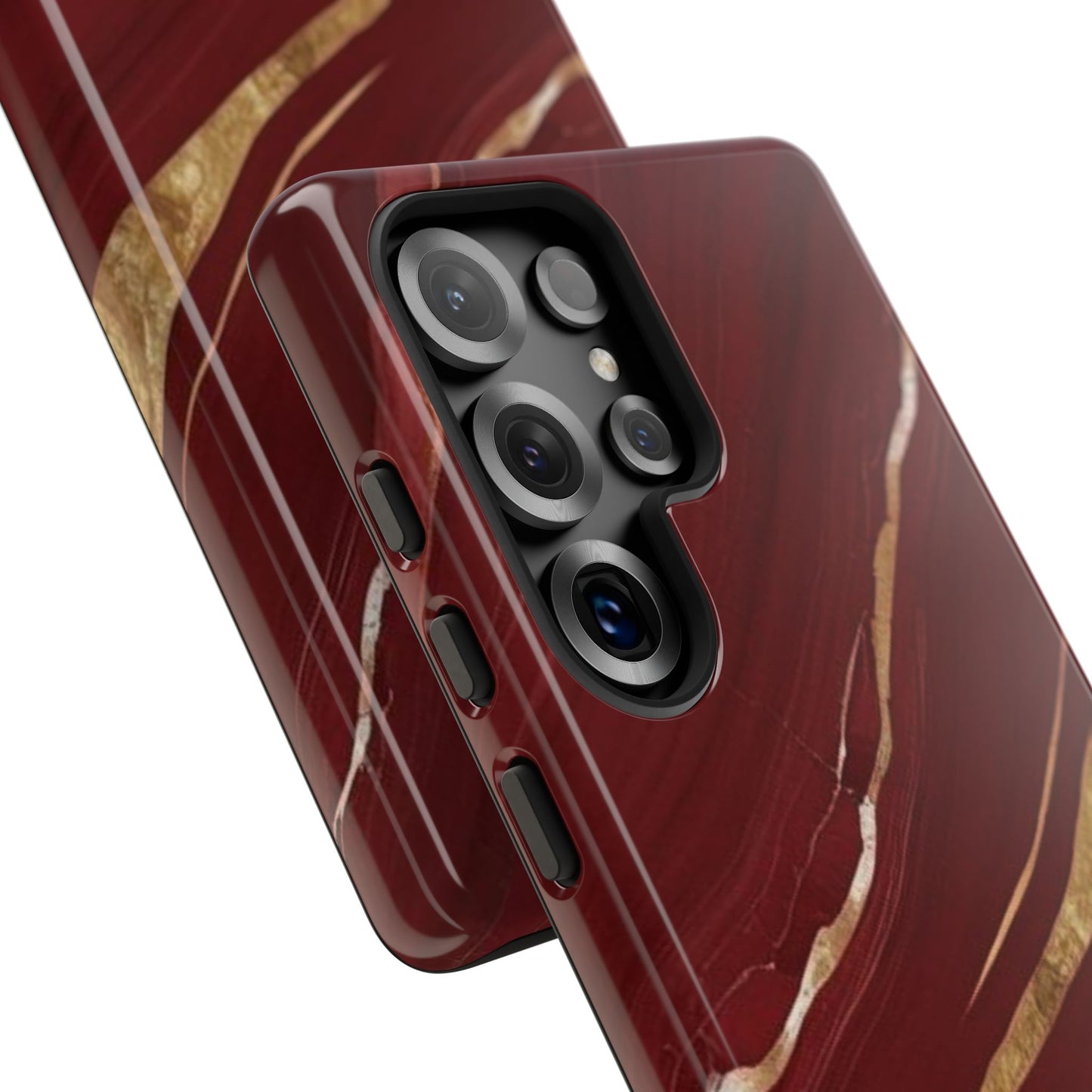 Elegant Red Marble Phone Case - Tough Cases, Stylish Phone Cover, Gift for Her, Luxe Cellphone Protection, Modern Accessories