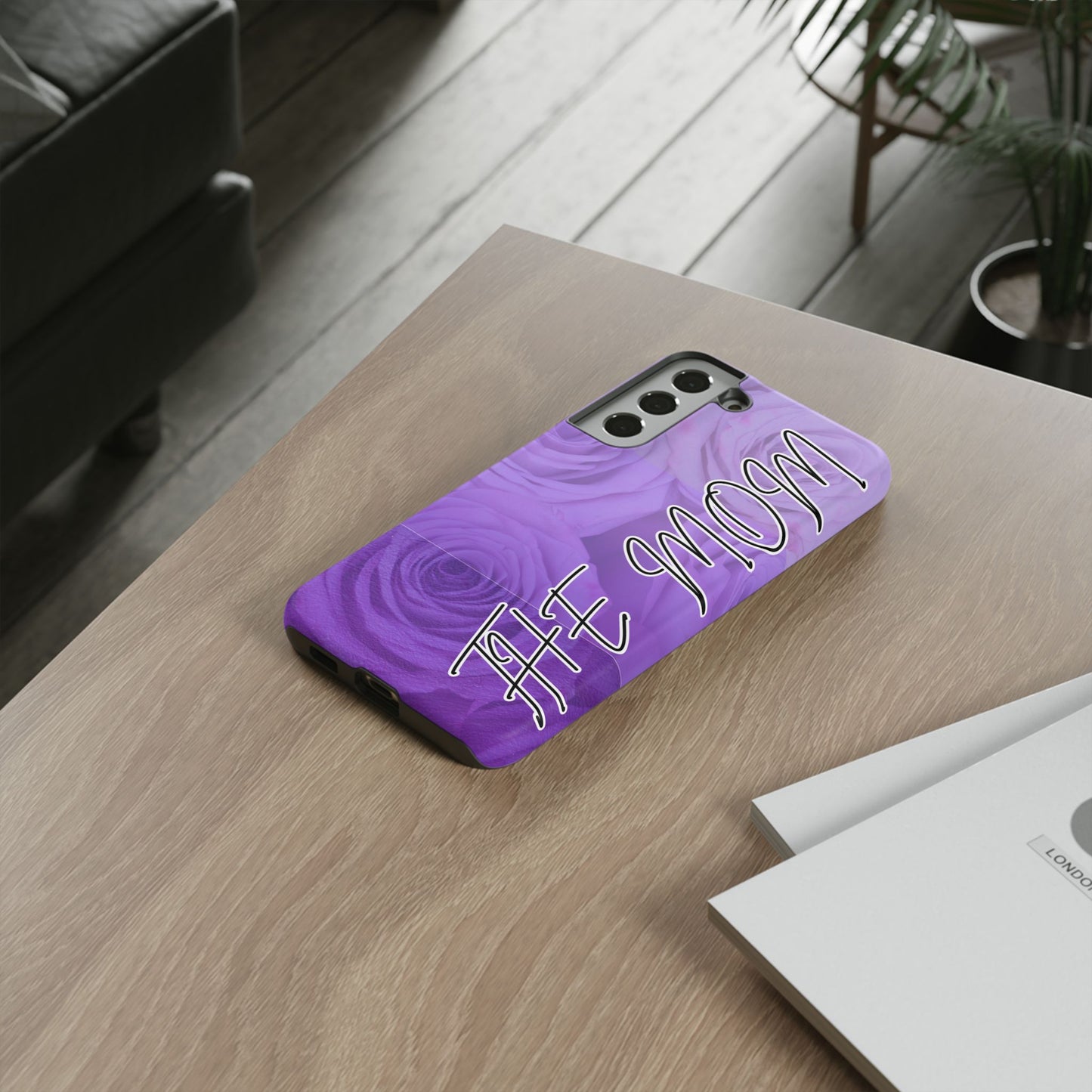 Floral Phone Case for Moms, Tough Cases, Purple Rose Design, Mother's Day Gift, Stylish Protection, Unique Mom Gift