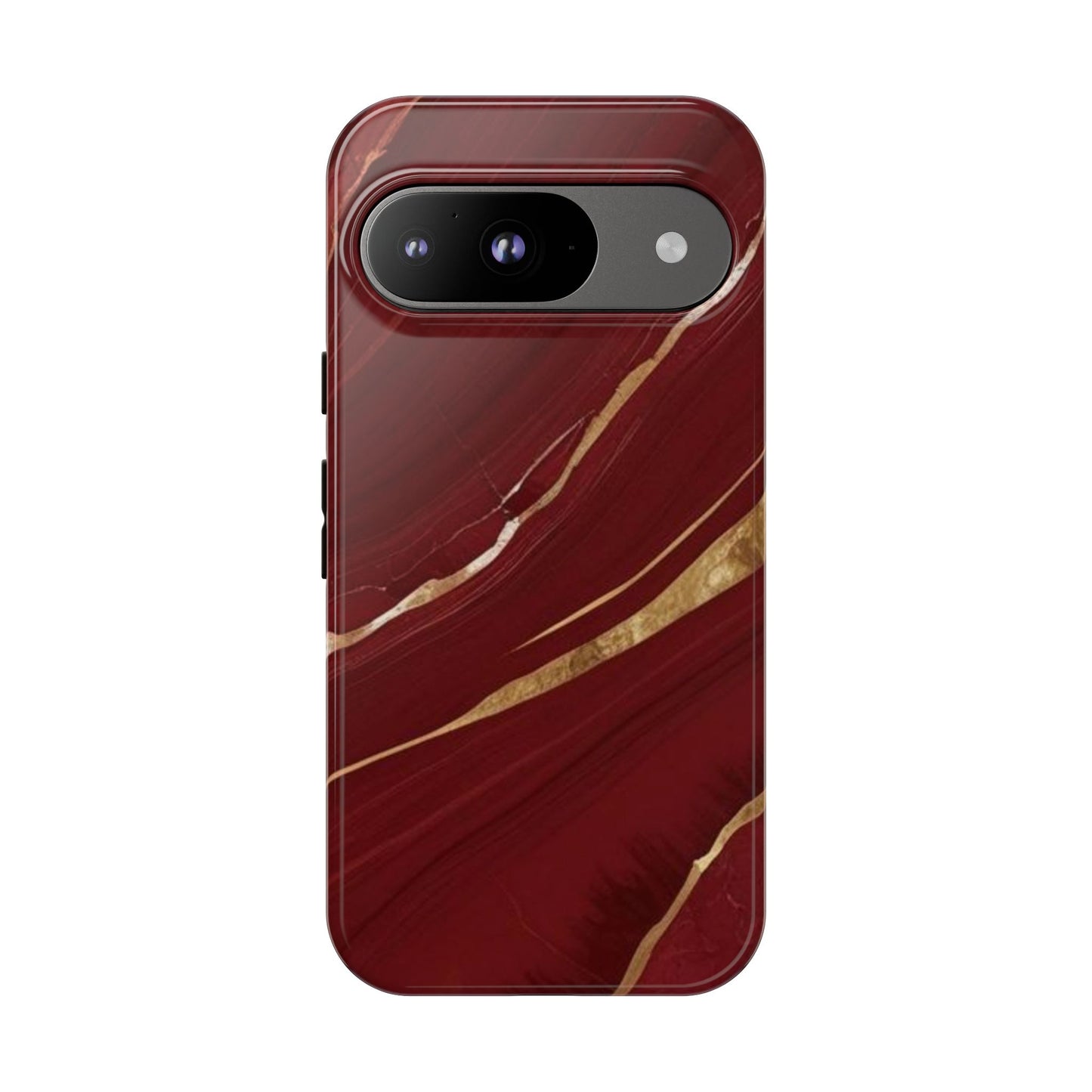 Elegant Red Marble Phone Case - Tough Cases, Stylish Phone Cover, Gift for Her, Luxe Cellphone Protection, Modern Accessories
