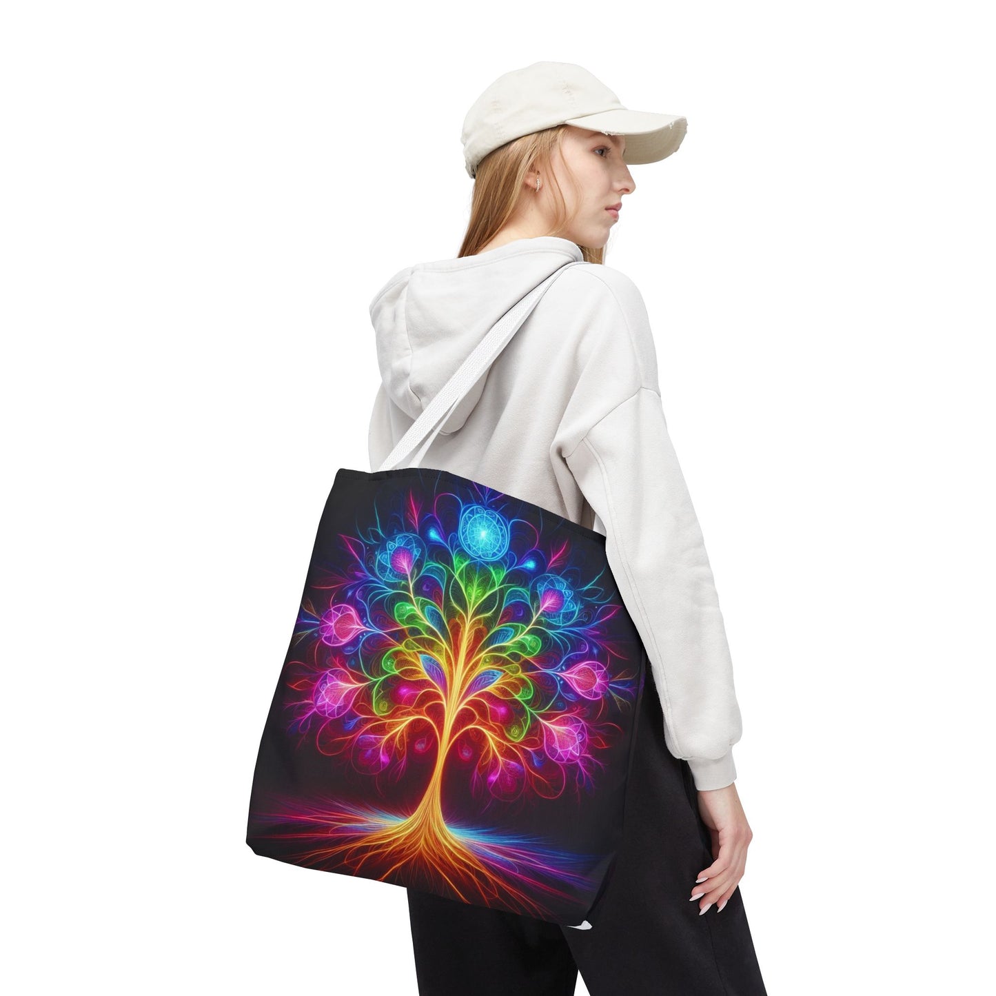 Colorful Tree of Life Tote Bag, Eco-Friendly Shopping Bag, Bohemian Style, Gift for Nature Lovers, Festival Bag