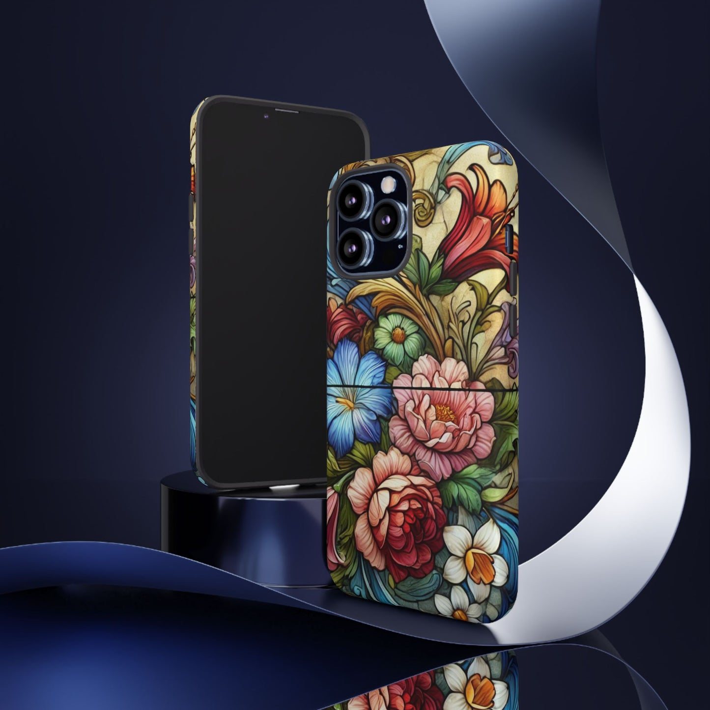 Floral Phone Case, Tough Cases with Colorful Floral Design, Gift for Her, Elegant Phone Cover, Spring Vibes, Unique Design