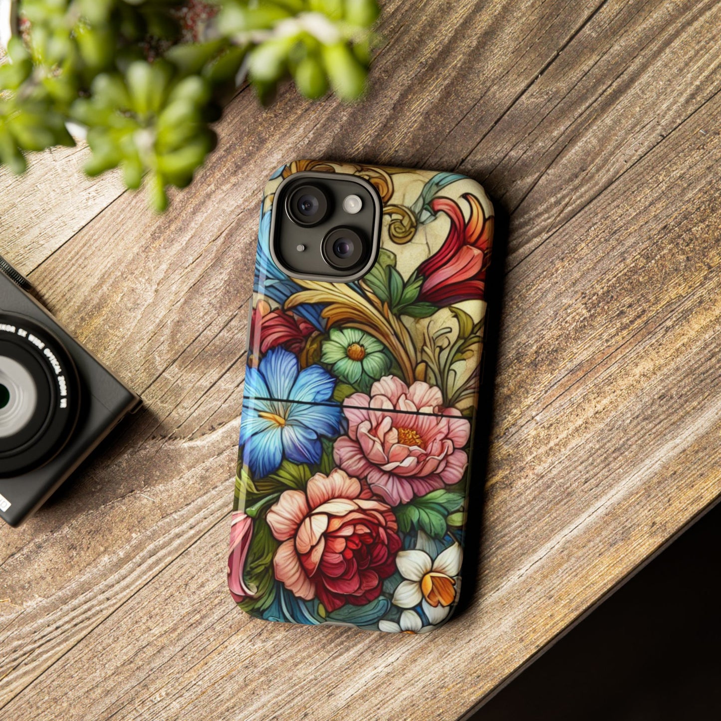 Floral Phone Case, Tough Cases with Colorful Floral Design, Gift for Her, Elegant Phone Cover, Spring Vibes, Unique Design