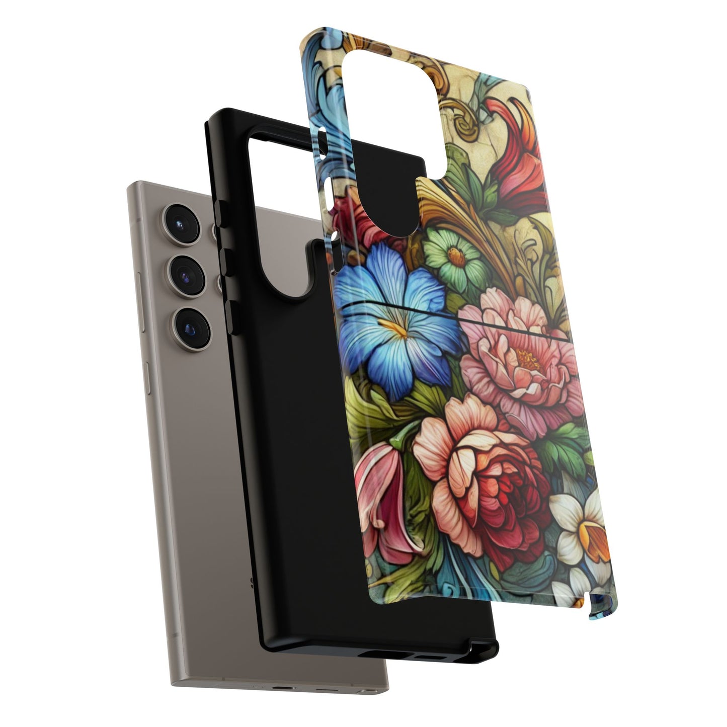 Floral Phone Case, Tough Cases with Colorful Floral Design, Gift for Her, Elegant Phone Cover, Spring Vibes, Unique Design