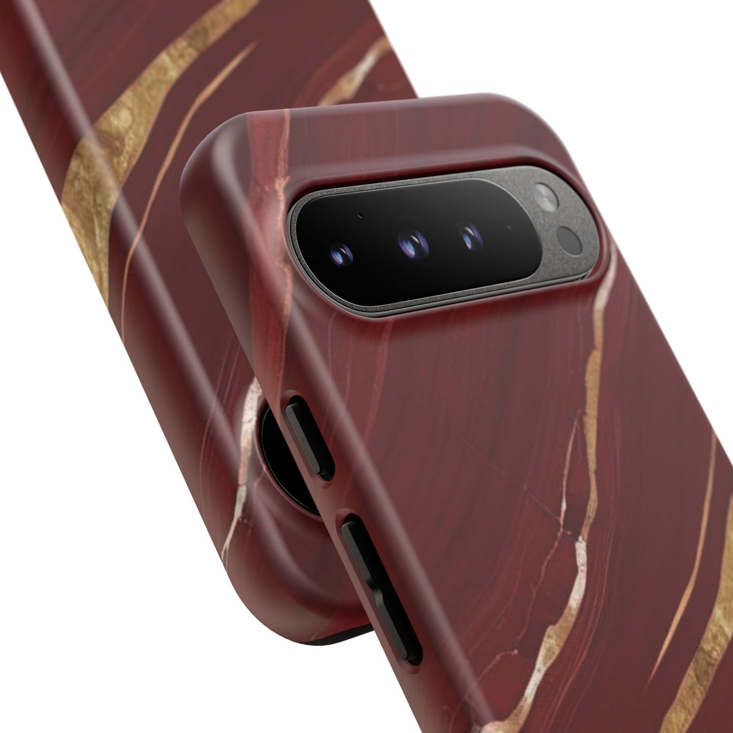 Elegant Red Marble Phone Case - Tough Cases, Stylish Phone Cover, Gift for Her, Luxe Cellphone Protection, Modern Accessories